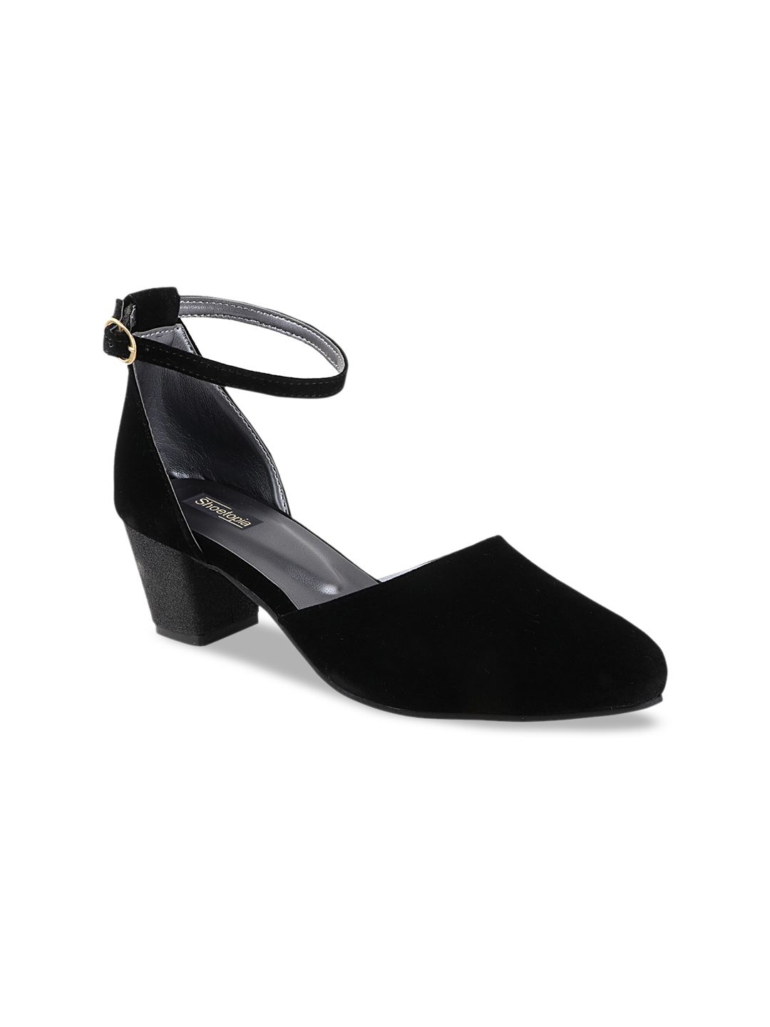 Shoetopia Women Black Solid Sandals Price in India