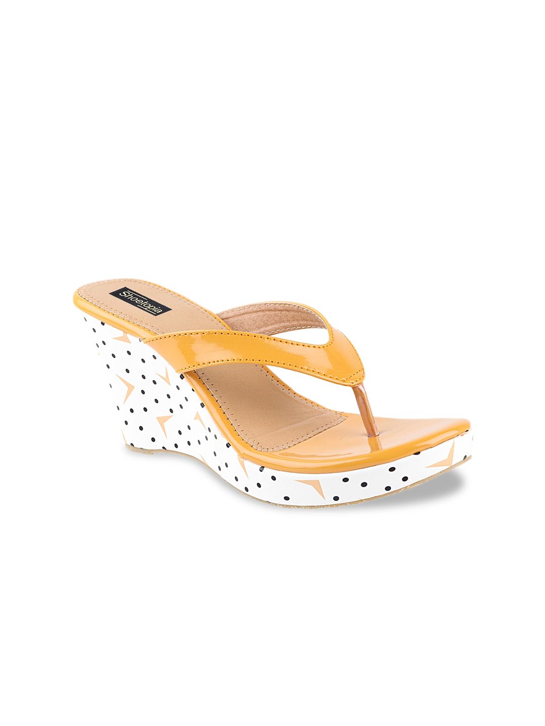 Shoetopia Women Yellow Solid Sandals Price in India