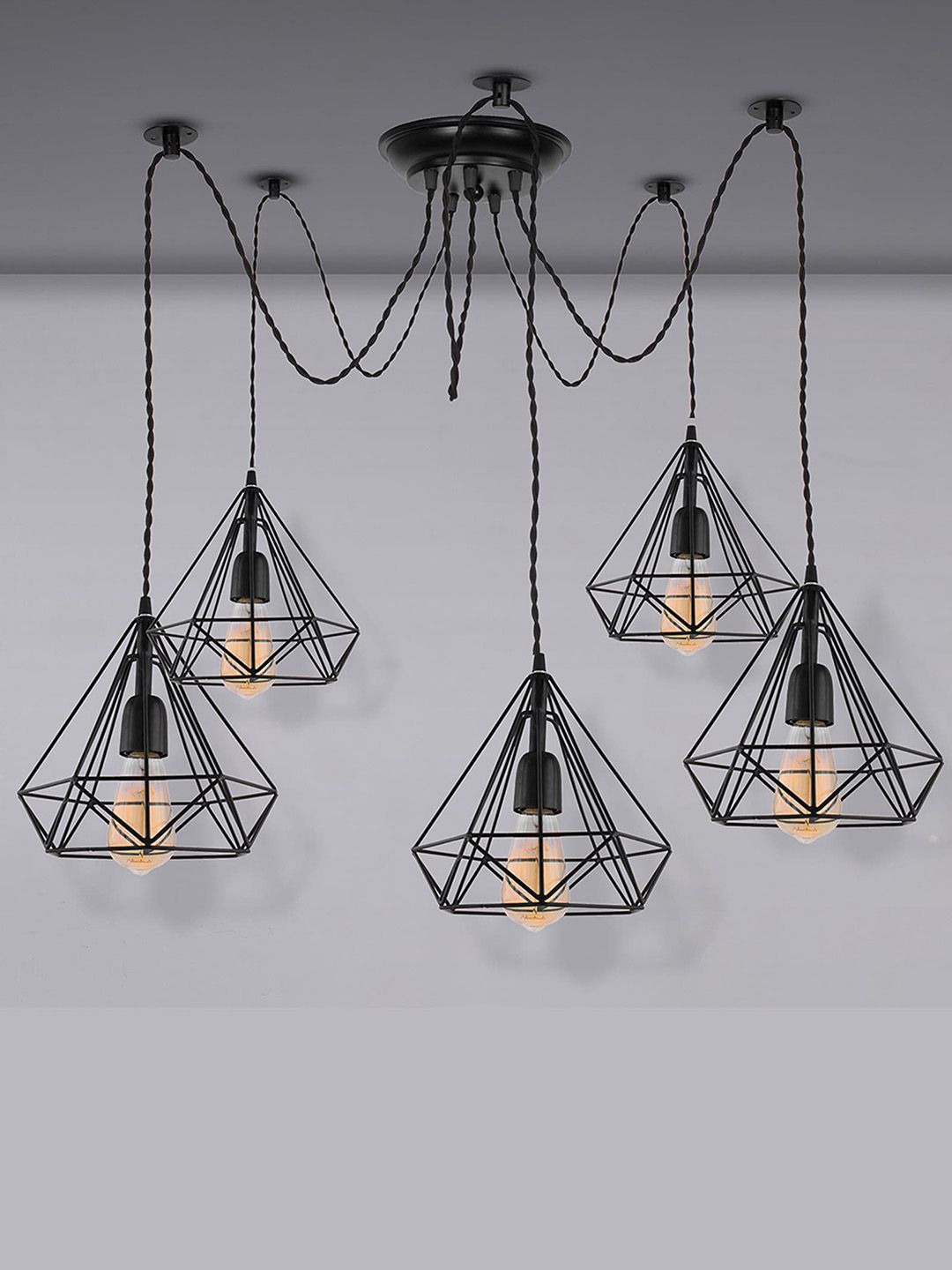 Homesake Black Solid Contemporary Cube Cluster Light Price in India