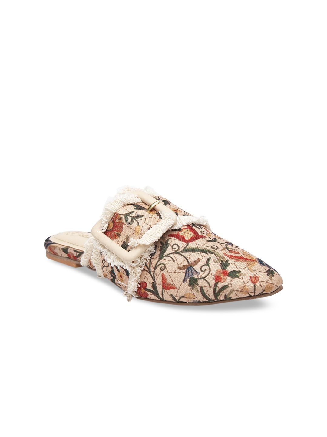 BEAVER Women Multicoloured Printed Fabric Mules