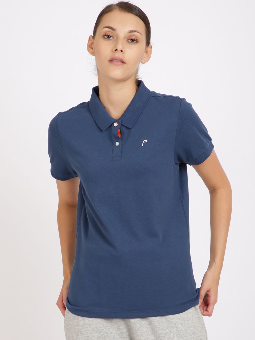 Head Women Navy Blue Polo Training T-Shirt Price in India