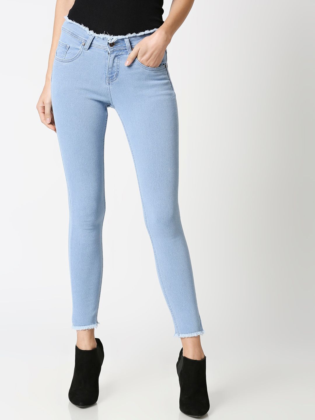 High Star Women Blue Slim Fit High-Rise Clean Look Jeans Price in India