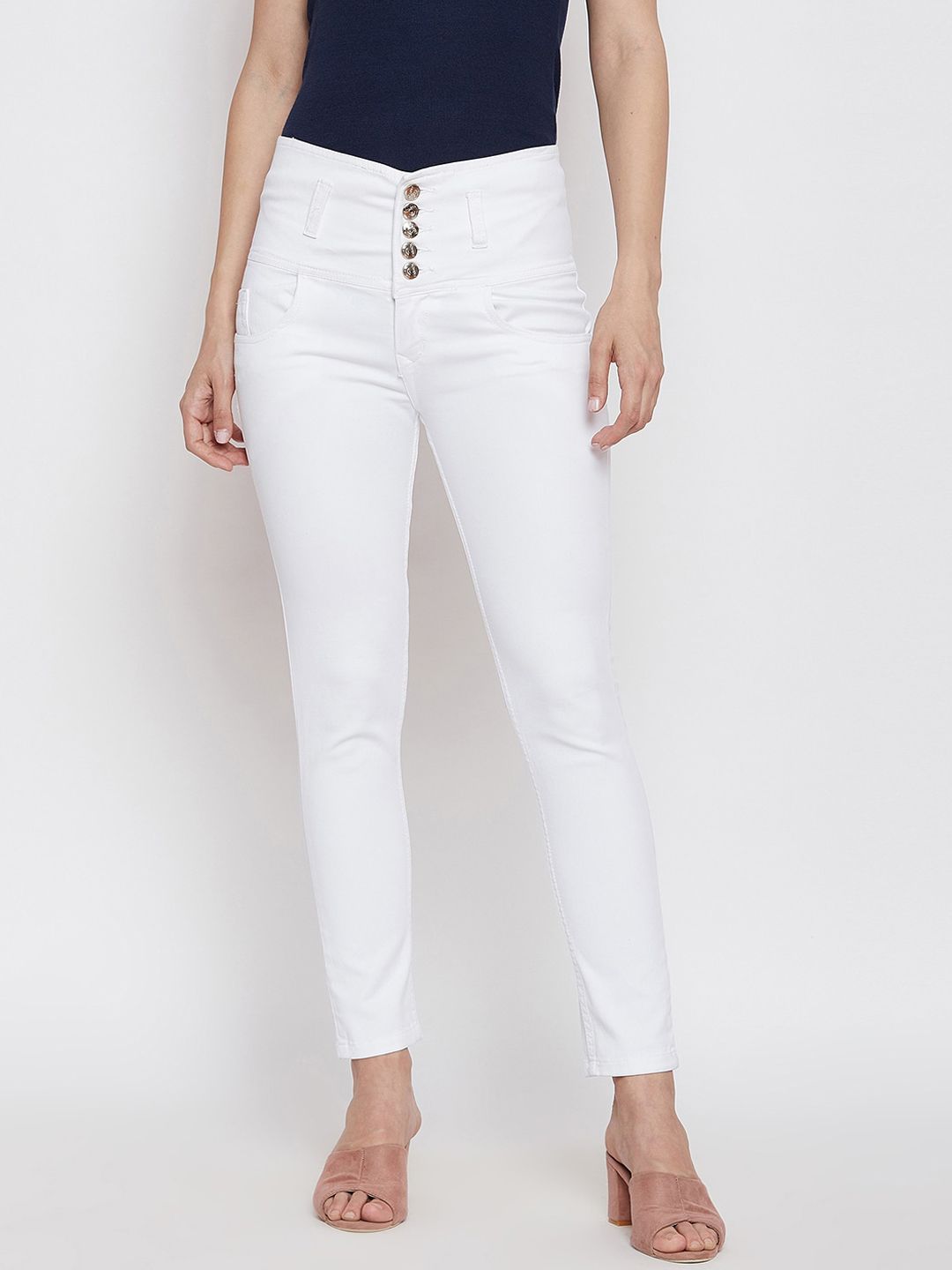 Nifty Women White Slim Fit Mid-Rise Clean Look Jeans Price in India