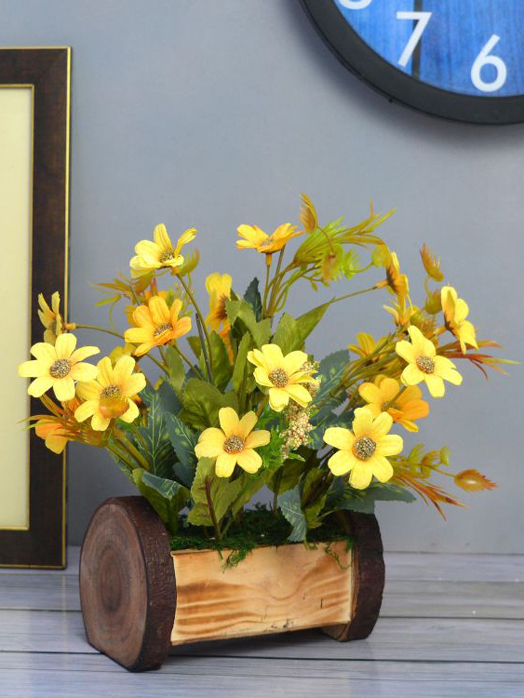 fancy mart Yellow & Green Artificial Daisy Flower In Buckle Pot Price in India