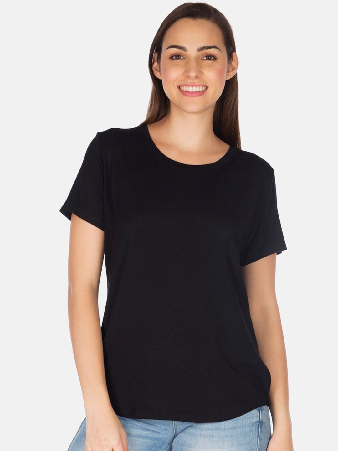 Smugglerz Women Black Solid Lounge T-shirt Price in India