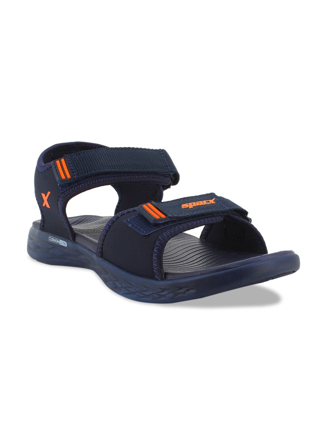 Sparx Men Navy Blue & Orange Sports Sandals