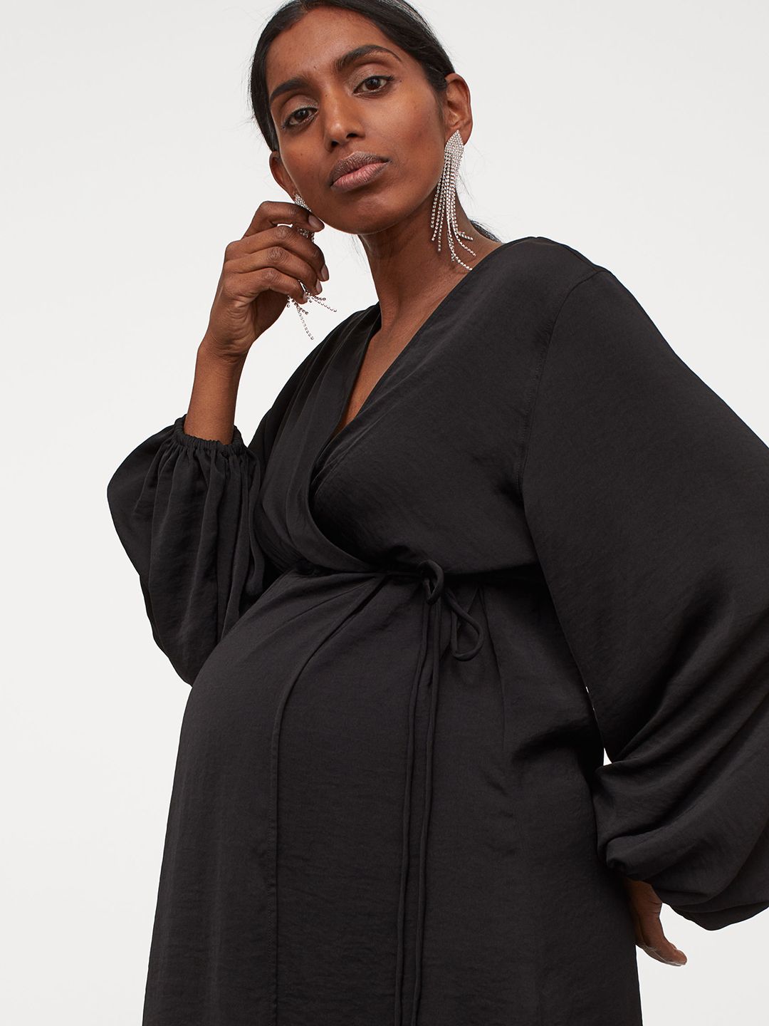 H&M Black MAMA Wrap Dress