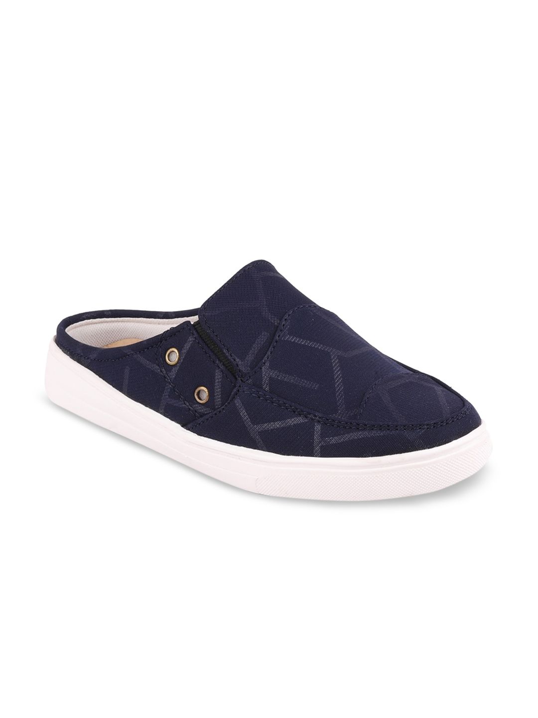 FAUSTO Women Navy Blue Printed Slip-On Sneakers Price in India