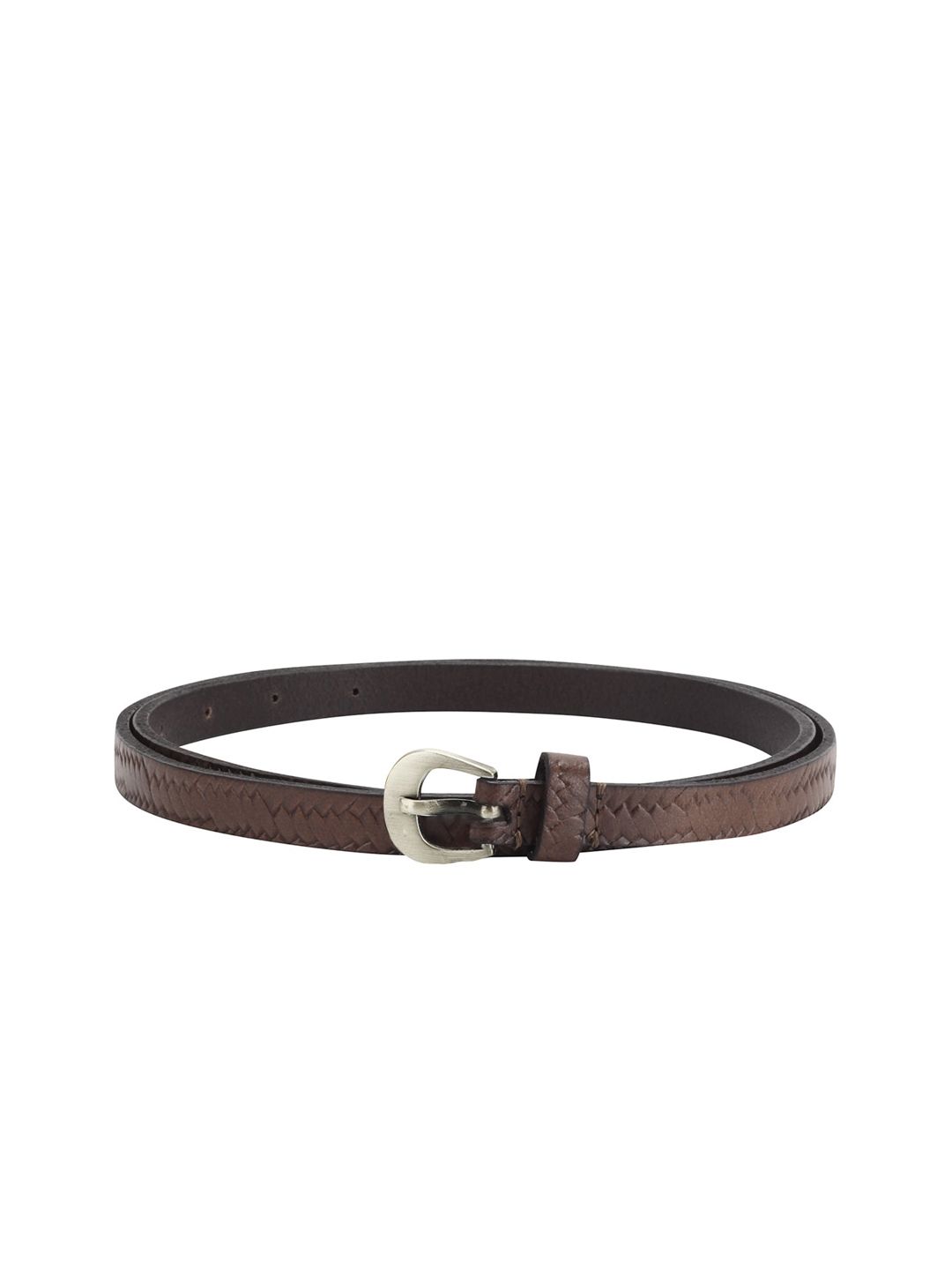 Aditi Wasan Women Brown Textured Leather Belt Price in India