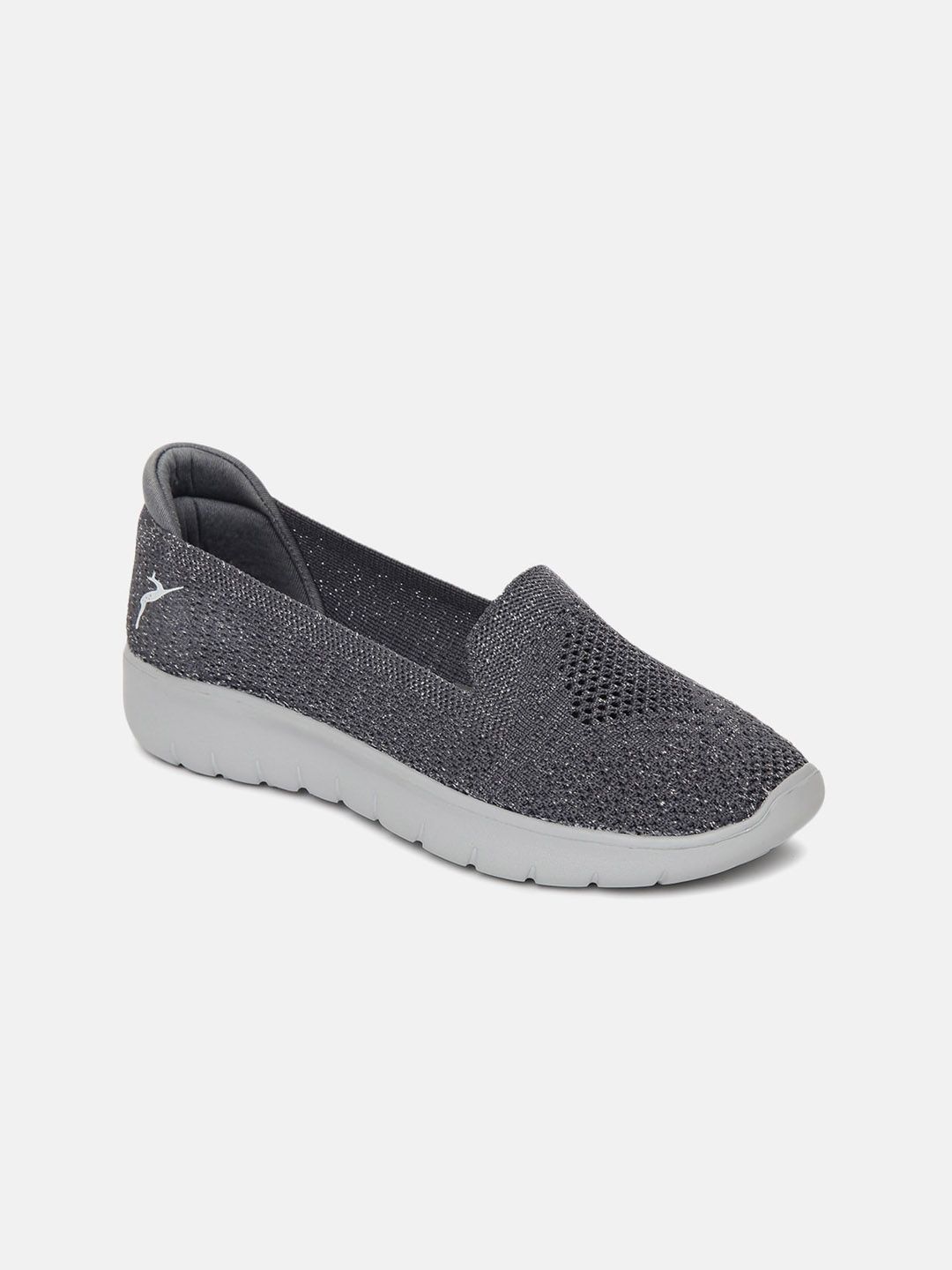 Marc Loire Women Grey Woven Design Fabric Ballerinas