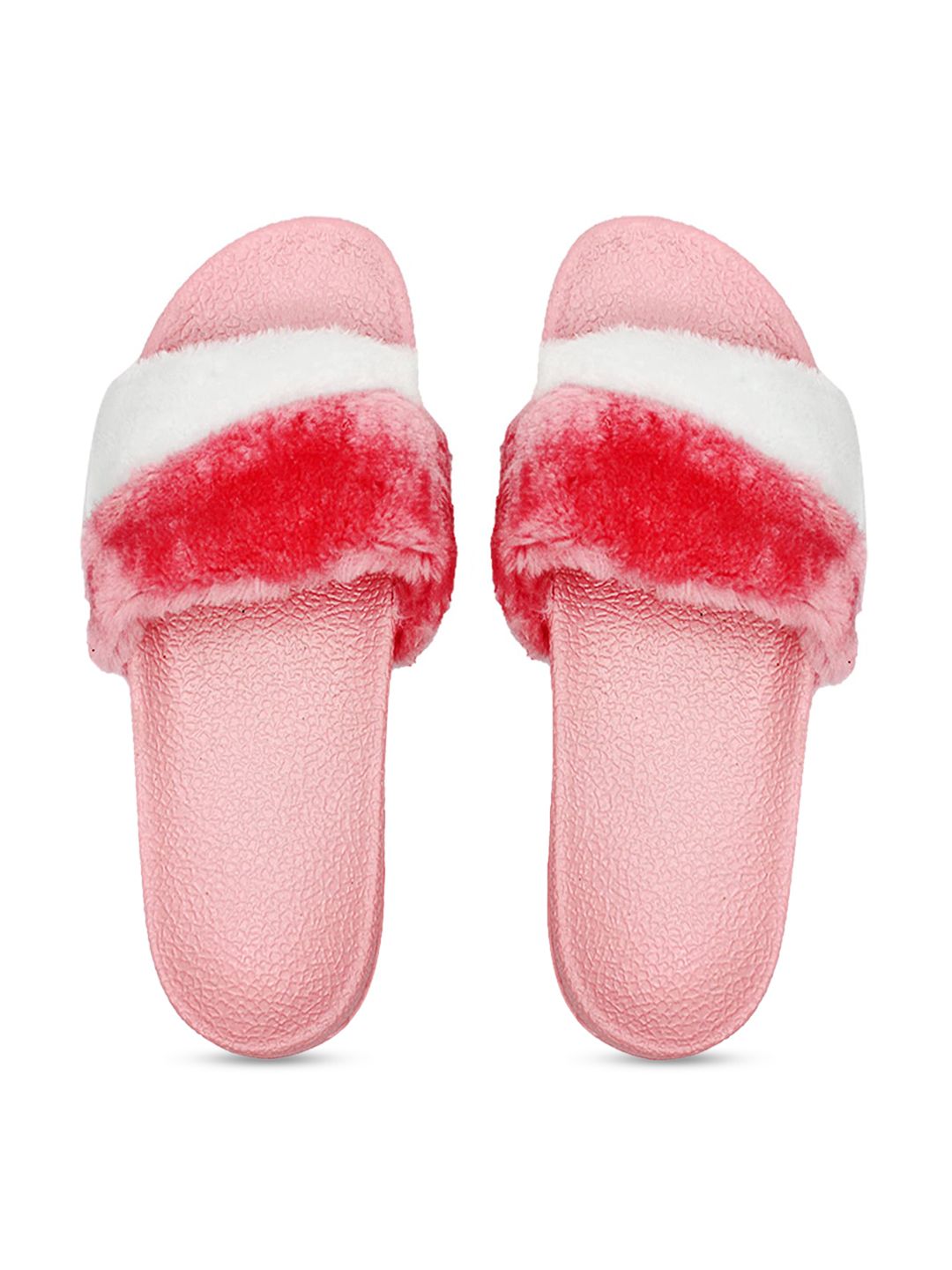 FREECO Women Pink & White Colourblocked Room Slippers Price in India