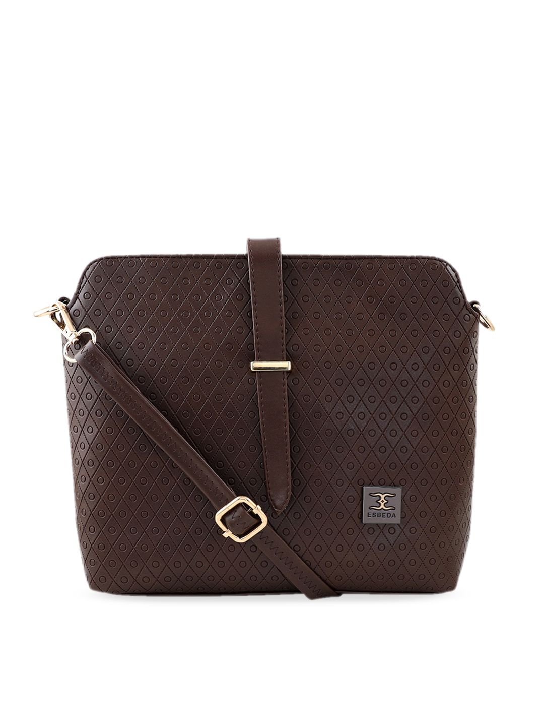 ESBEDA Brown Textured Sling Bag Price in India