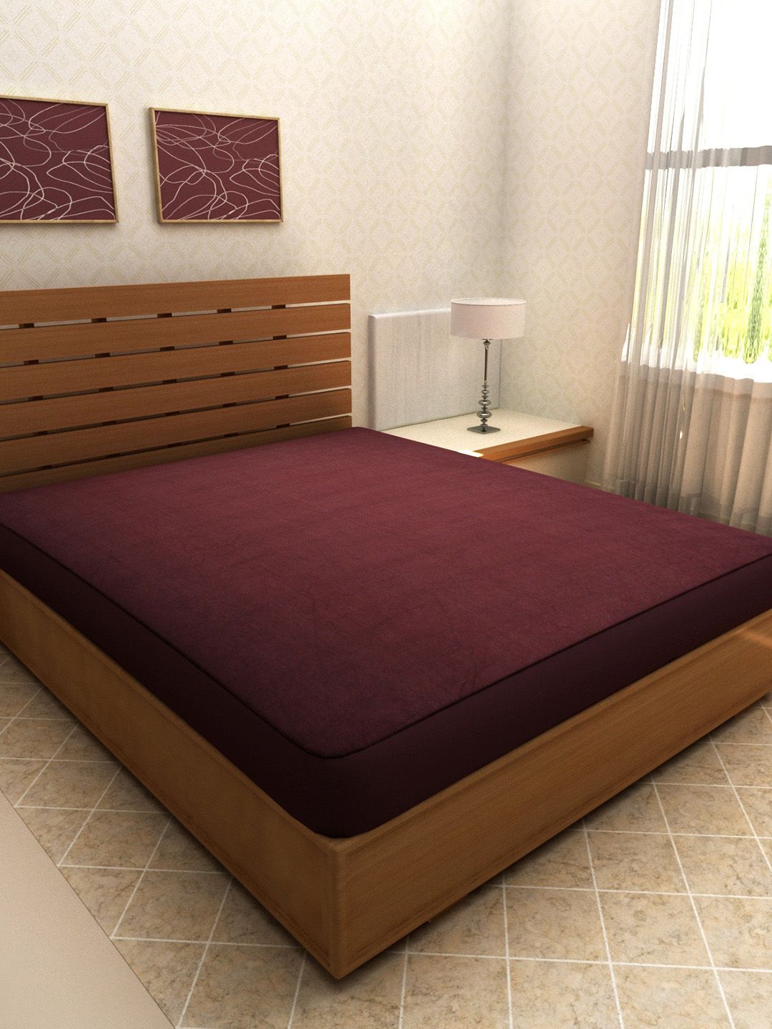 ROMEE Brown Solid 100% Waterproof and Dustproof King Size Mattress Protector Price in India