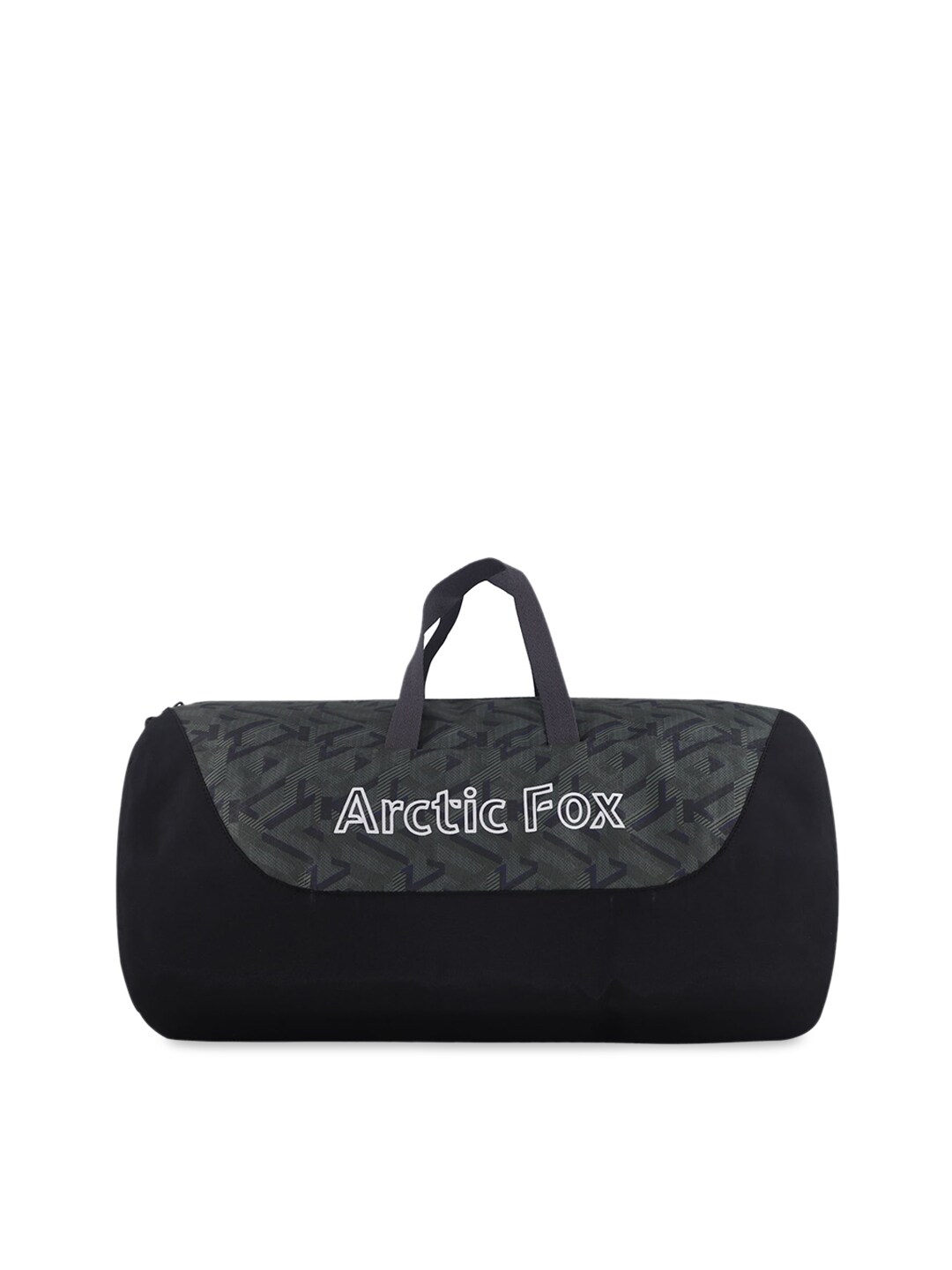 Arctic Fox Unisex Grey & Black Printed Barrel Duffle Bag Price in India