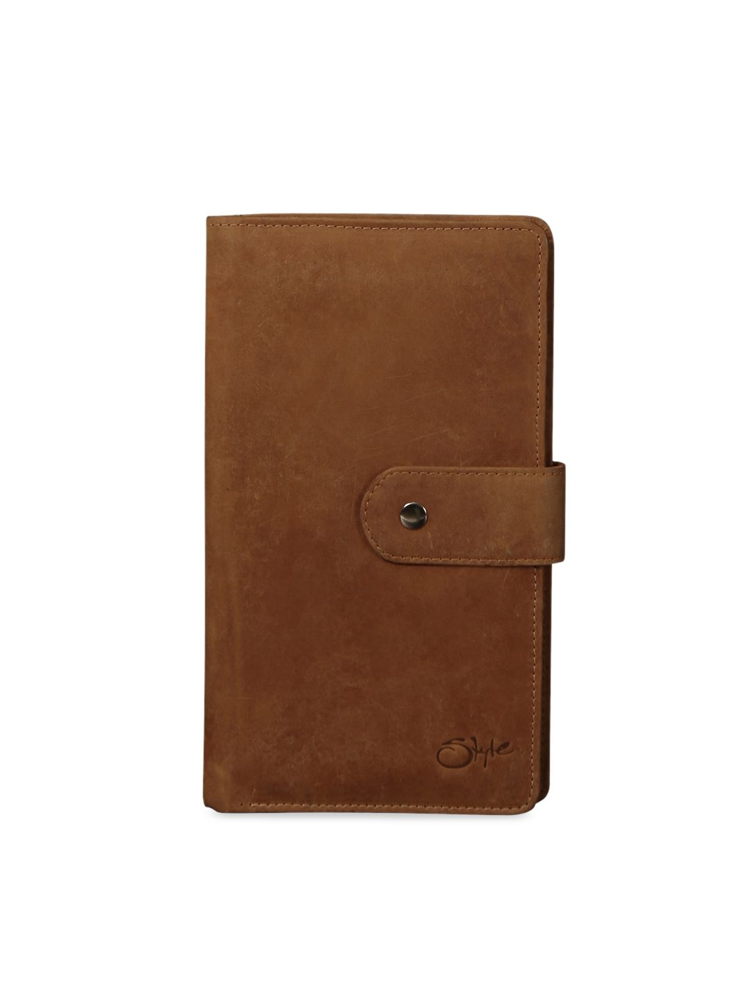 Style SHOES Unisex Brown Solid Leather Passport Holder Price in India