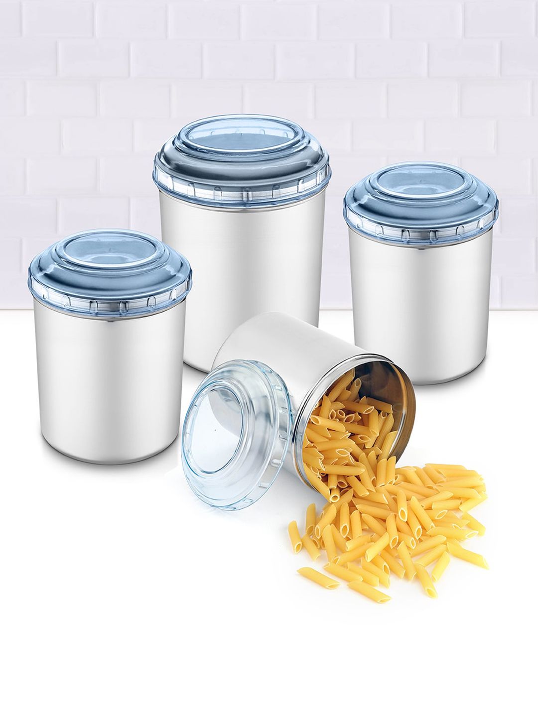 Jensons Set Of 8 Solid Stainless Steel Canisters Price in India
