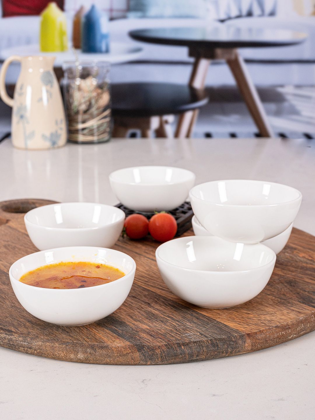 GOODHOMES White Set of 6 Bowls Price in India