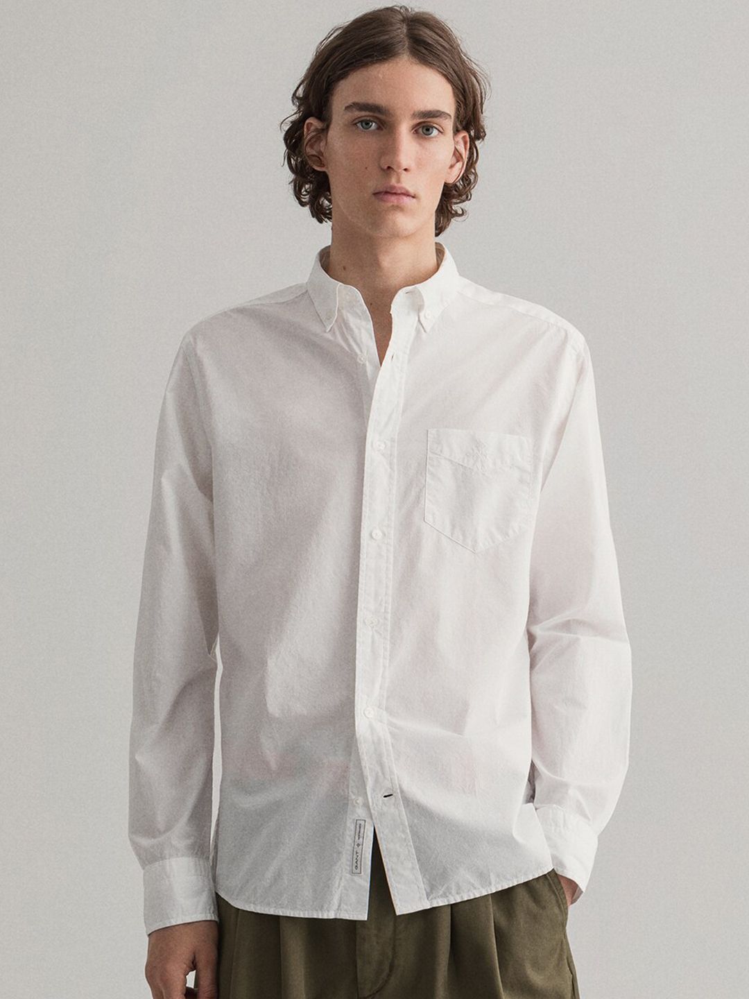 GANT Men White Regular Fit Solid Casual Shirt
