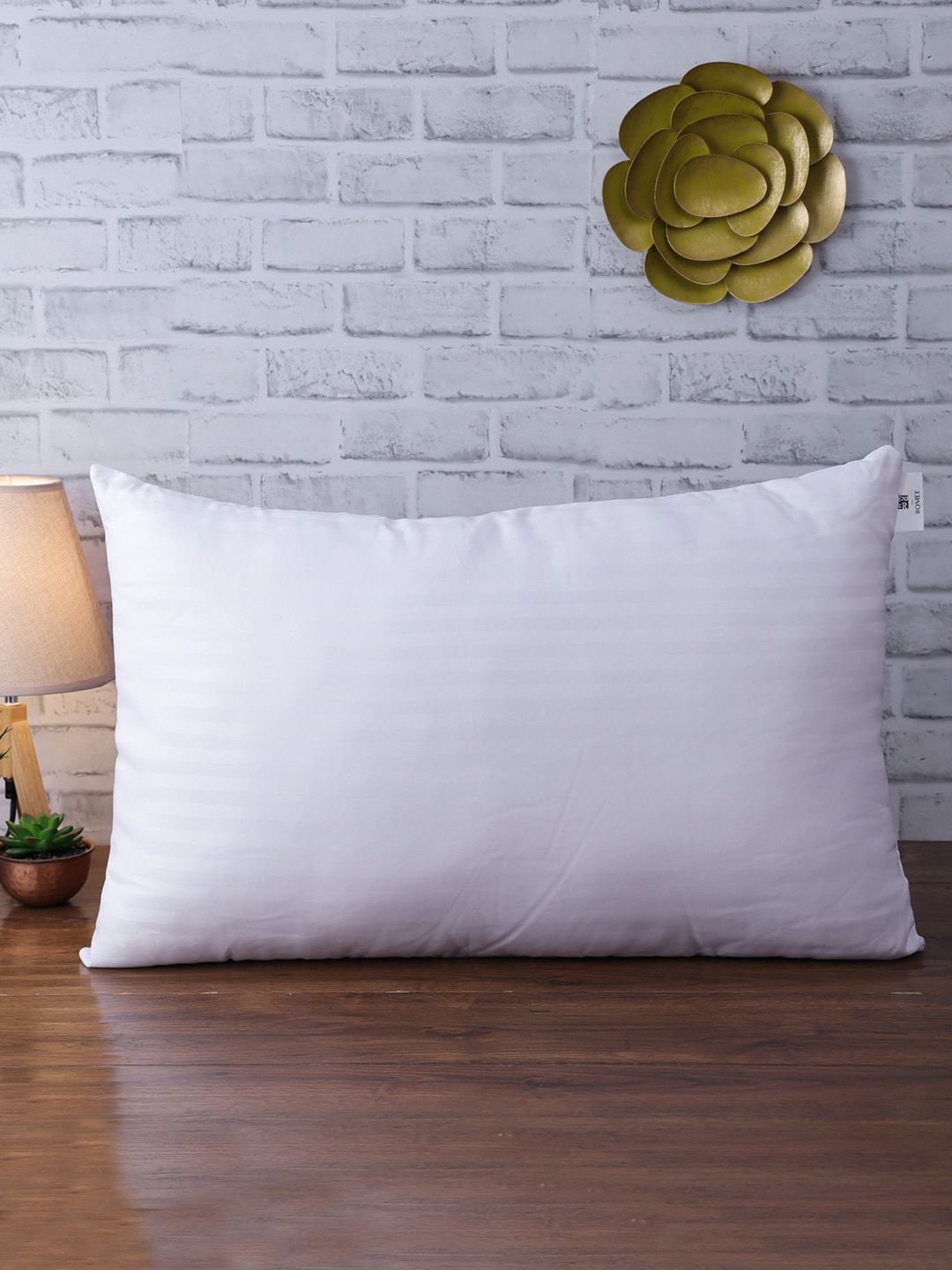 ROMEE White Striped Bed Pillow Price in India