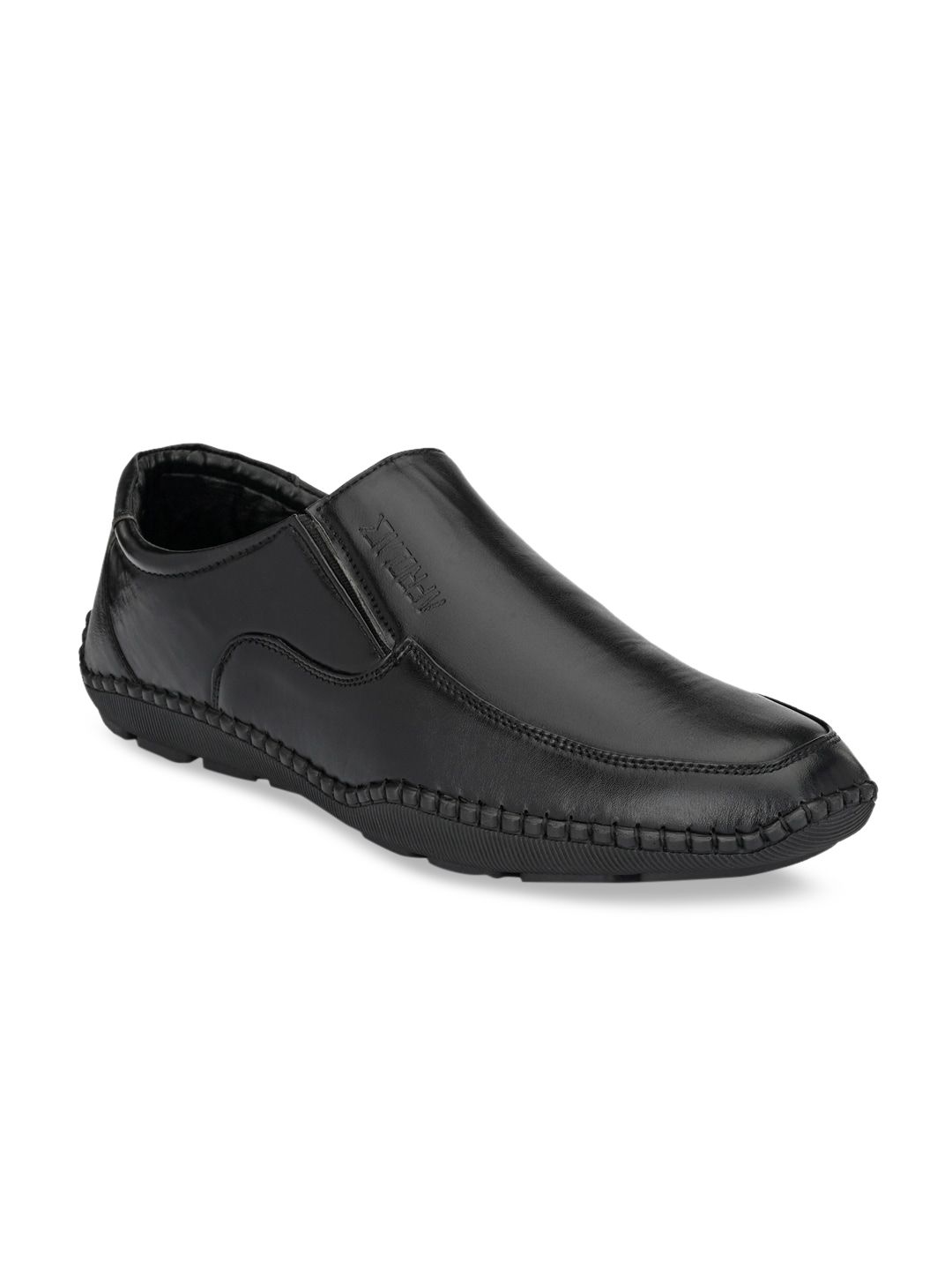AfroJack Men Black Solid Formal Slip-Ons