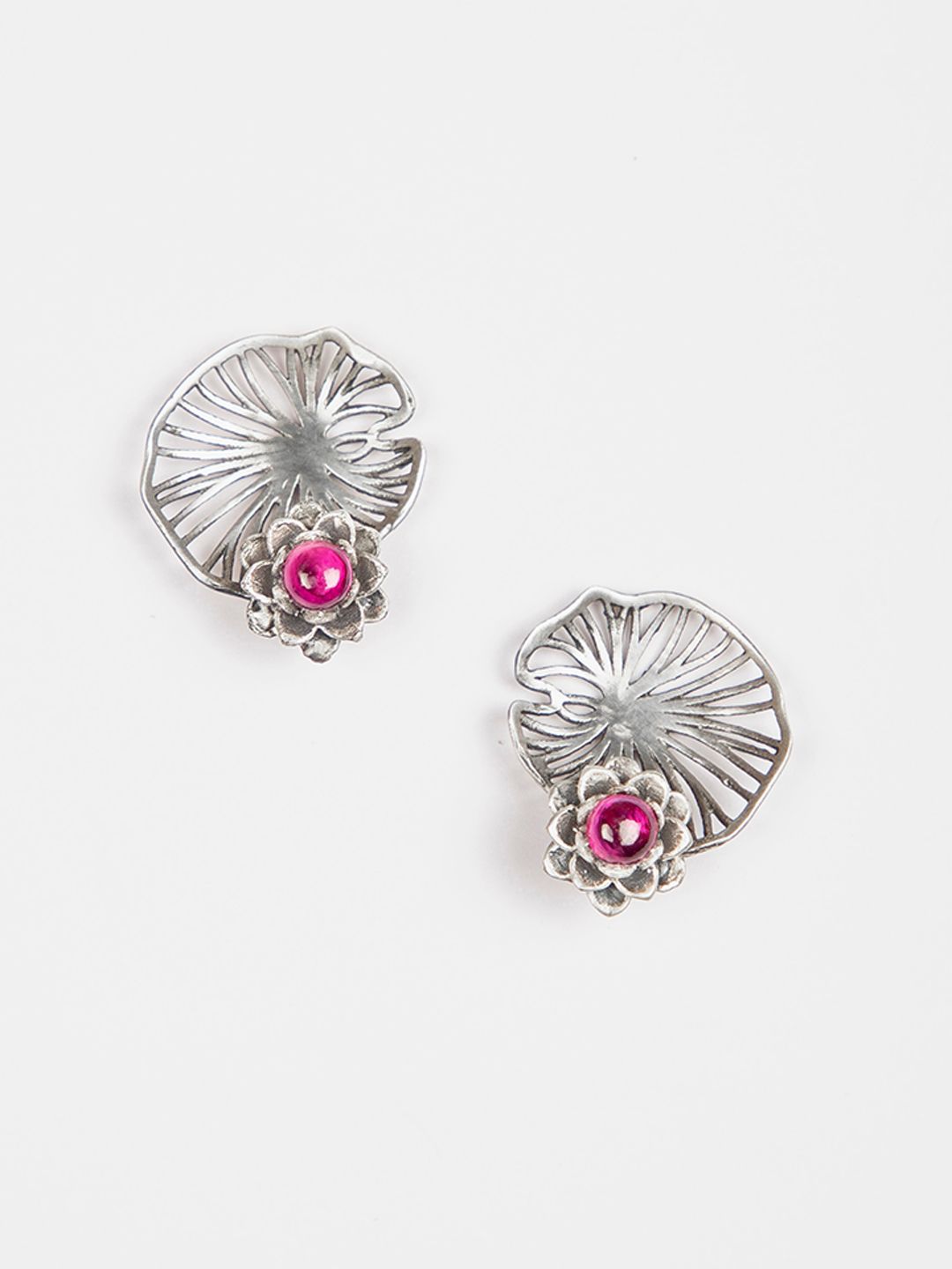 SHAYA Silver-Toned Contemporary Studs Price in India