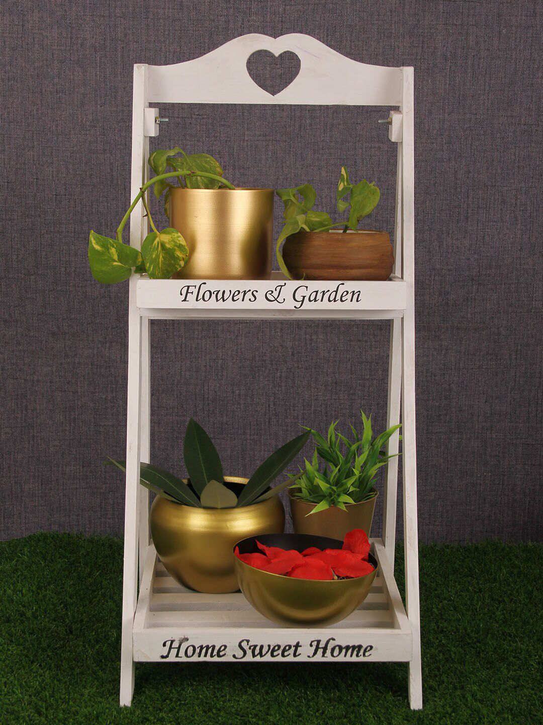 TIED RIBBONS White Solid Wooden Planter Stand Price in India