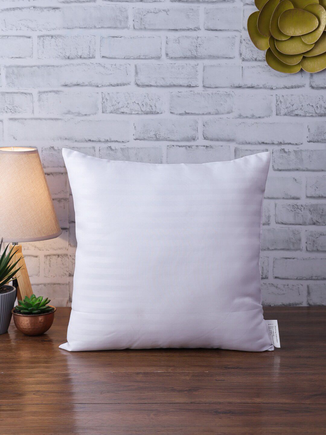 ROMEE White Striped Square Cushion Inserts Price in India