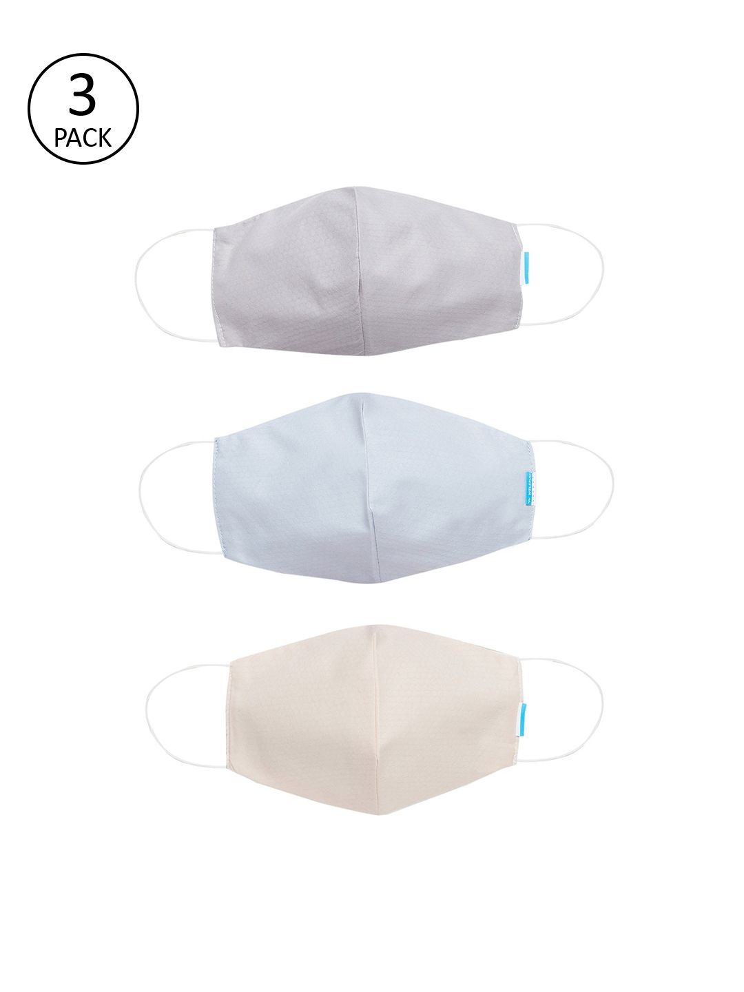 Welspun Unisex Pack Of 3 Printed 2-Ply Reusable Cloth Masks Price in India