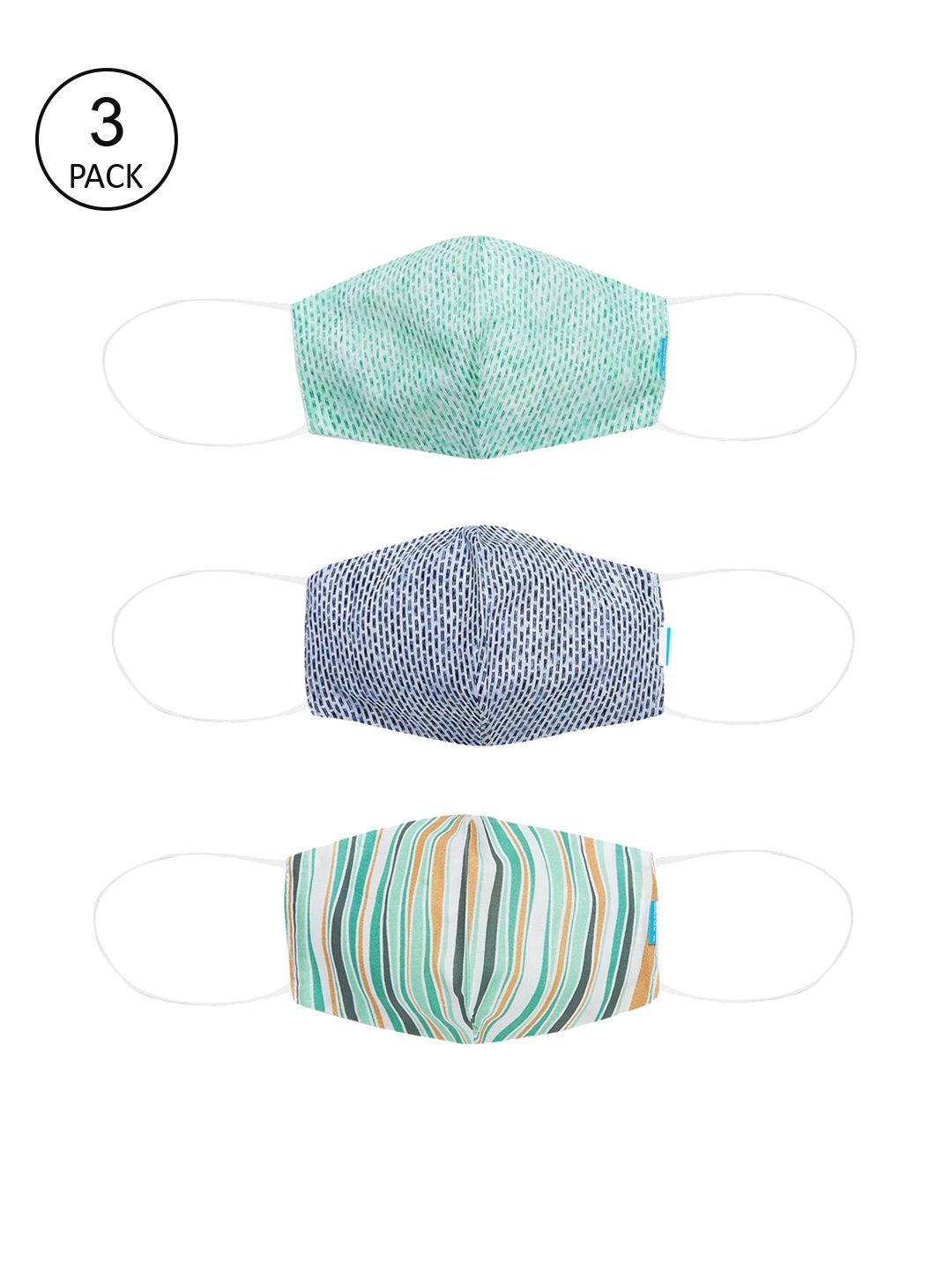 Welspun Unisex Pack of 3 Printed Reusable 2-Ply Cloth Masks Price in India