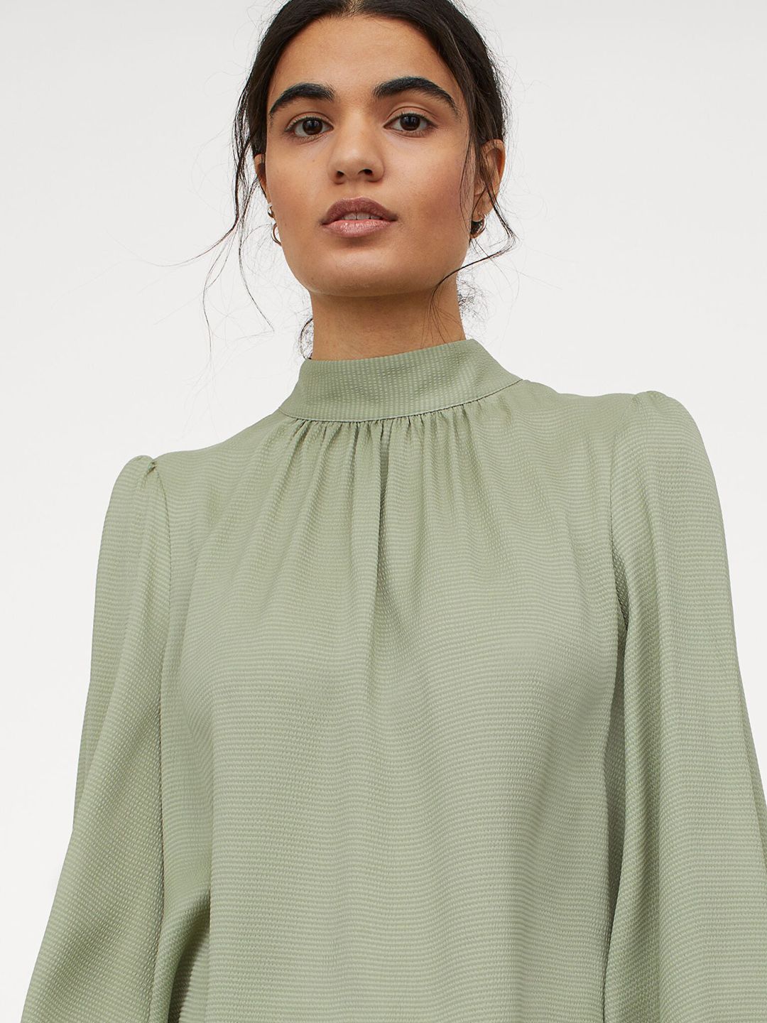 H&m Women Green Wide Blouse