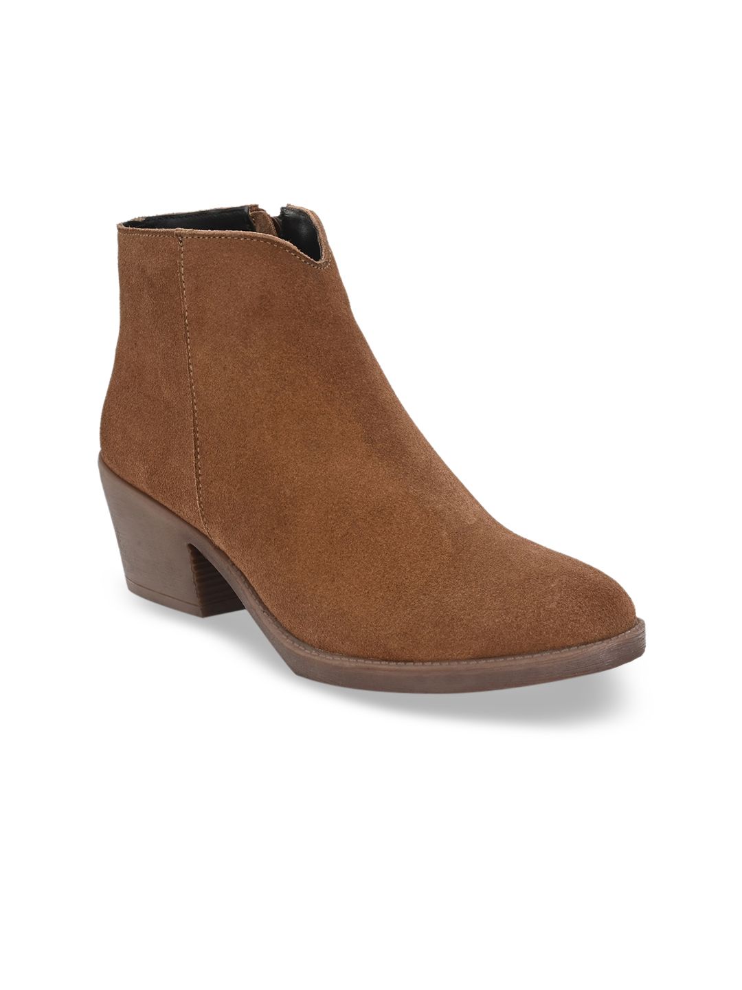 CARLO ROMANO Brown Suede Block Heeled Boots Price in India