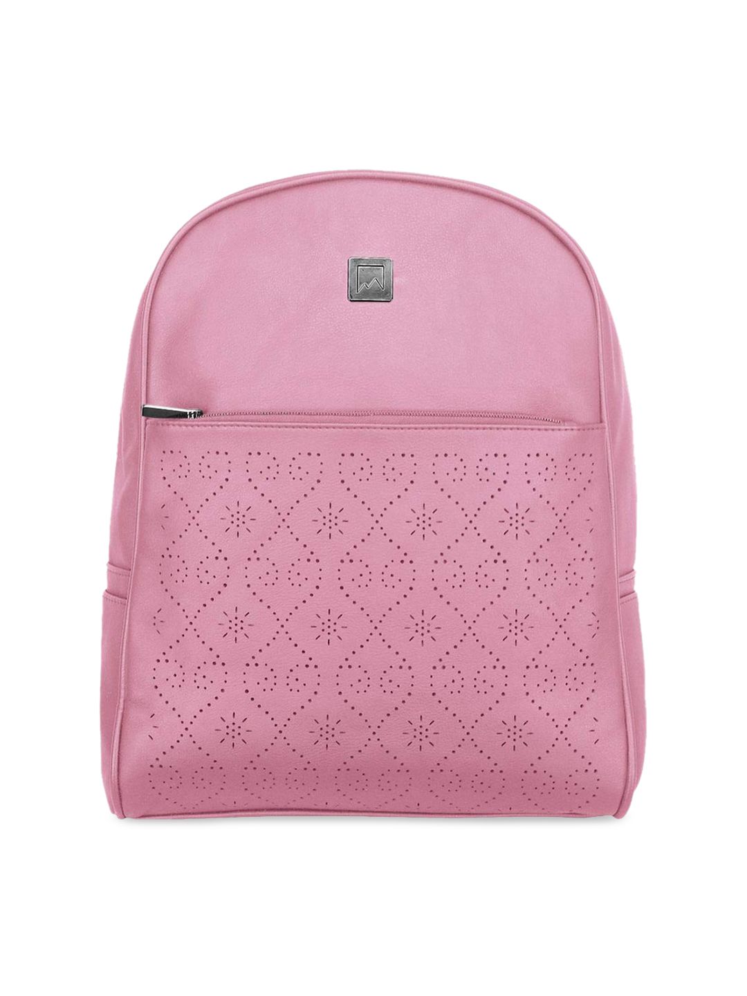 Mounthood Women Pink Solid Backpack Price in India
