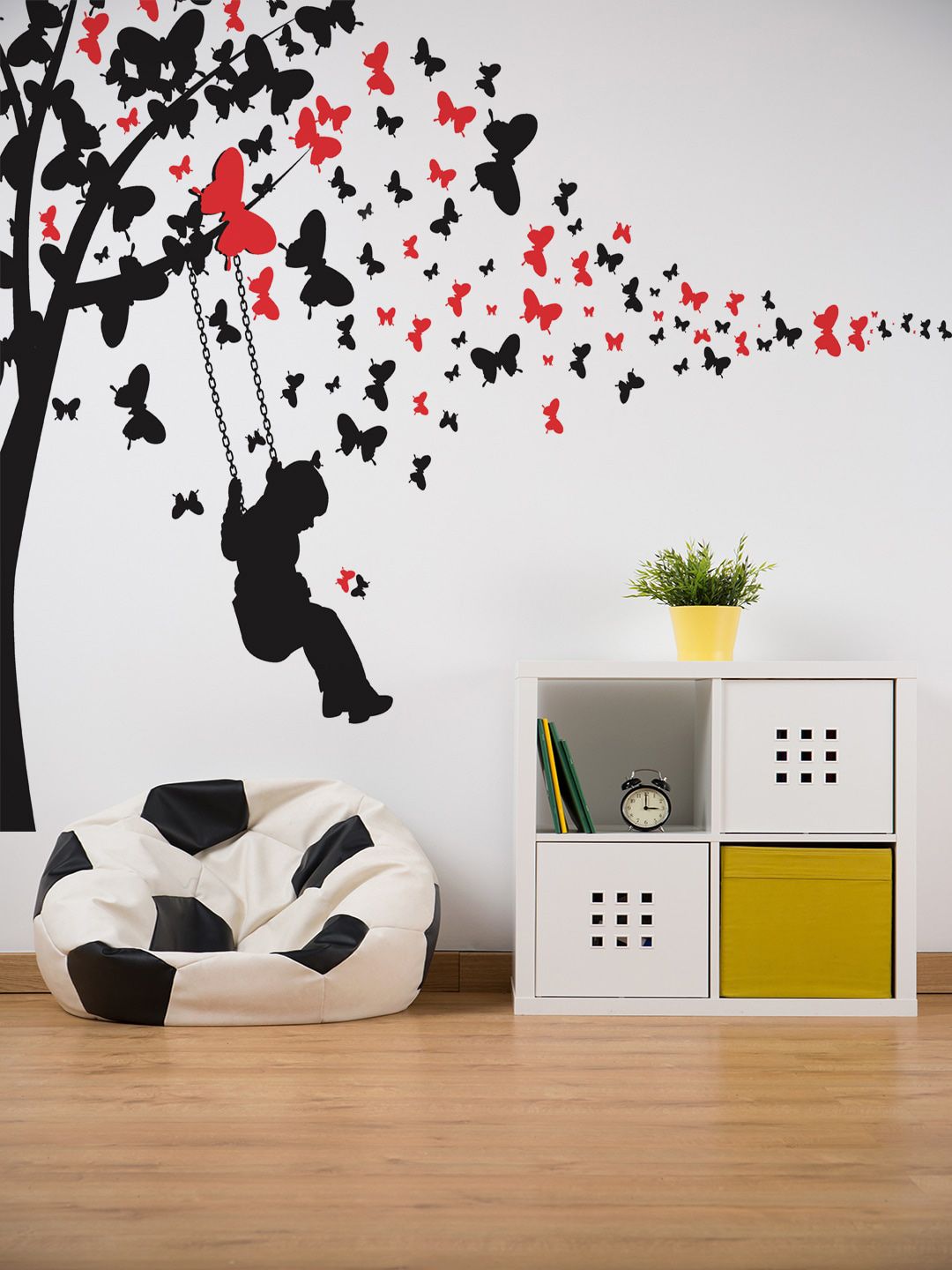 WALLSTICK Black & Red Abstract Large Vinyl Sticker Price in India
