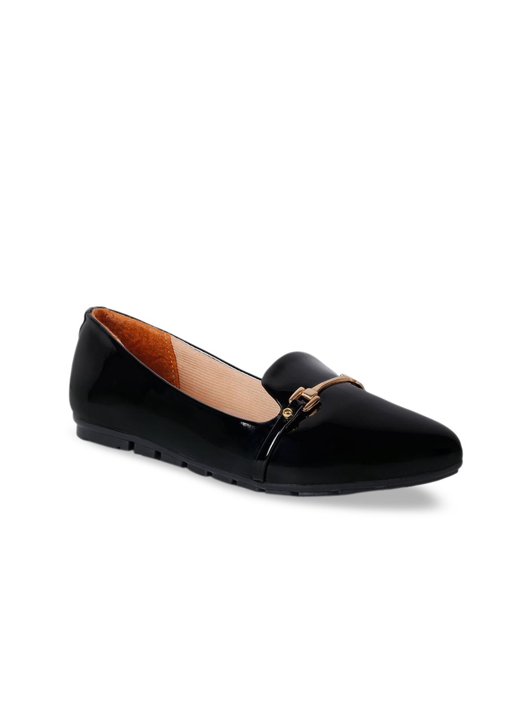 ZAPATOZ Women Black Solid PU Ballerinas Price in India