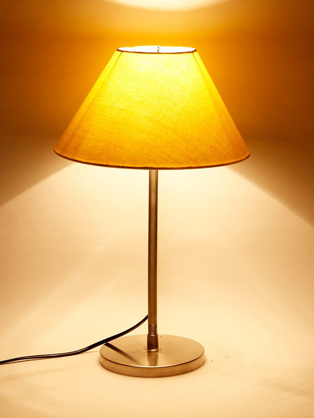 Devansh Conical Warm Yellow Metal Frustum Solid High Quality Electrical Table Lamps