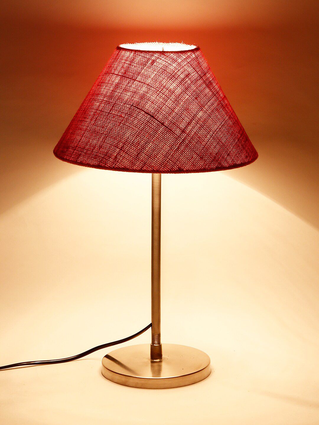 Devansh Conical Warm Yellow Metal Frustum Textured High Quality Electrical Table Lamps