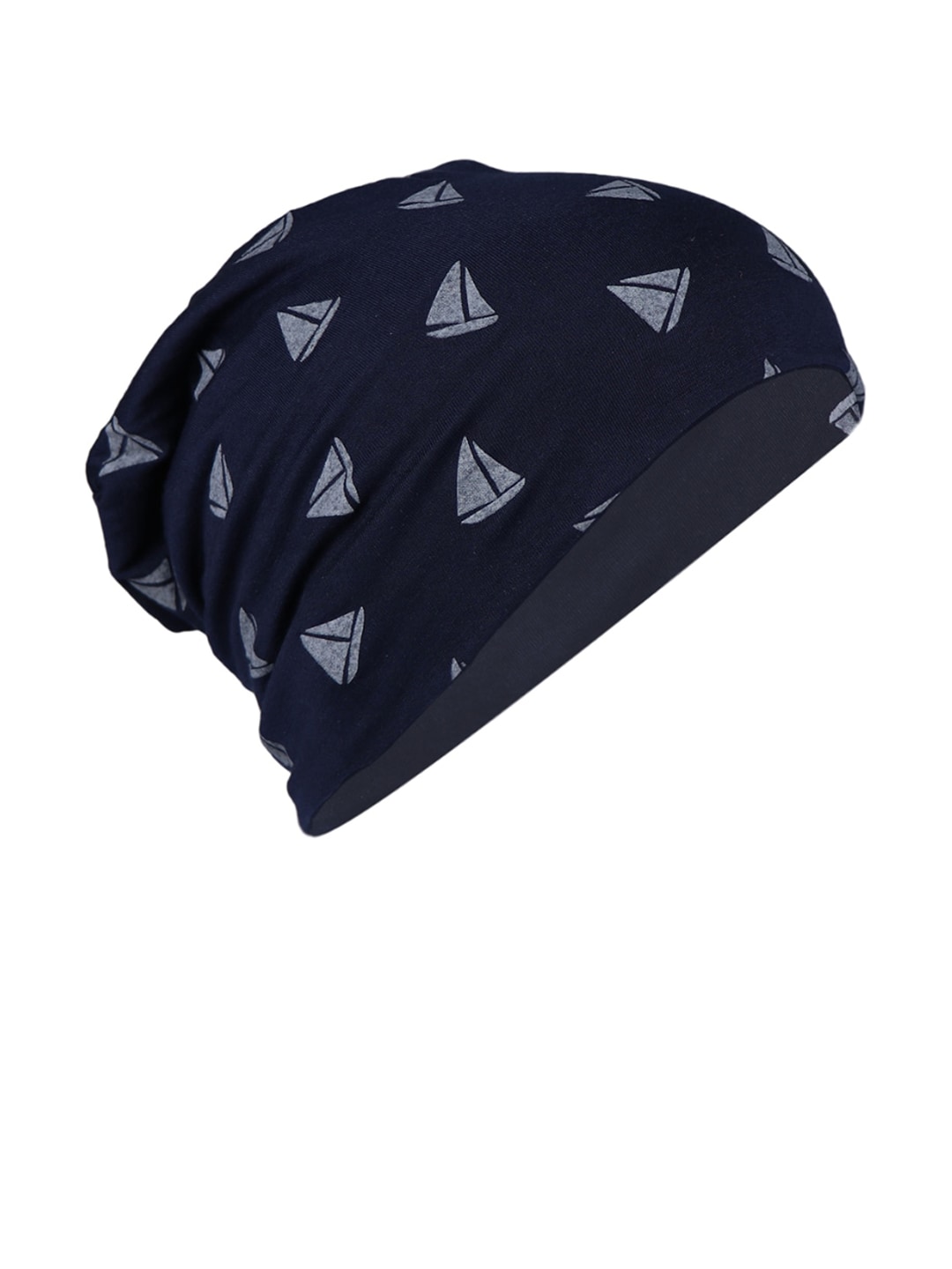 iSWEVEN Unisex Navy Blue Printed Beanie Price in India