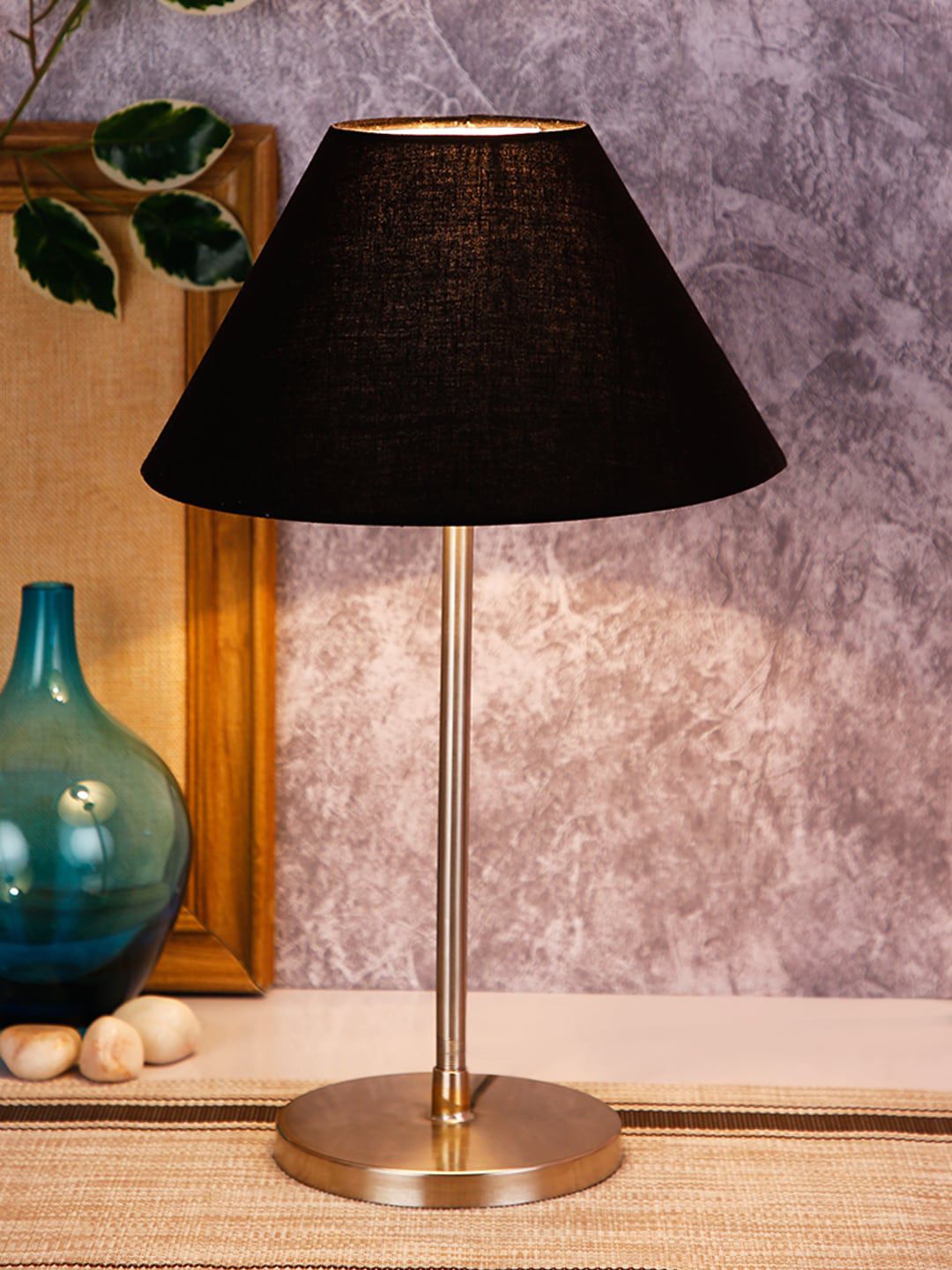 Devansh Conical Warm Yellow Metal Frustum Solid High Quality Electrical Table Lamps