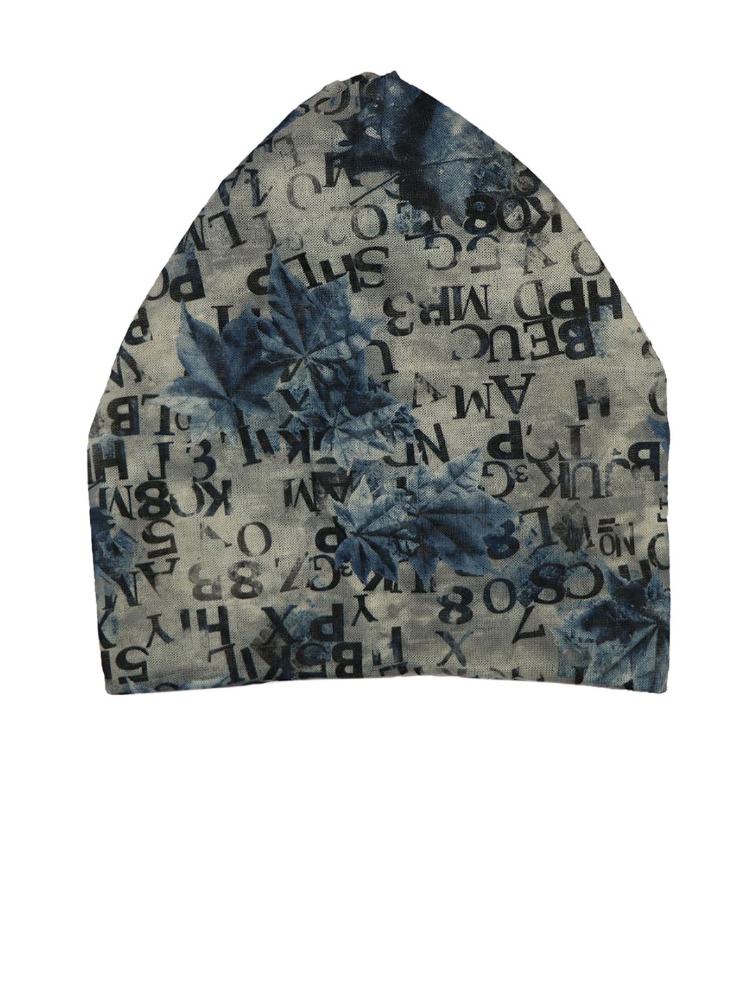 iSWEVEN Unisex Grey & Blue Printed Beanie Price in India