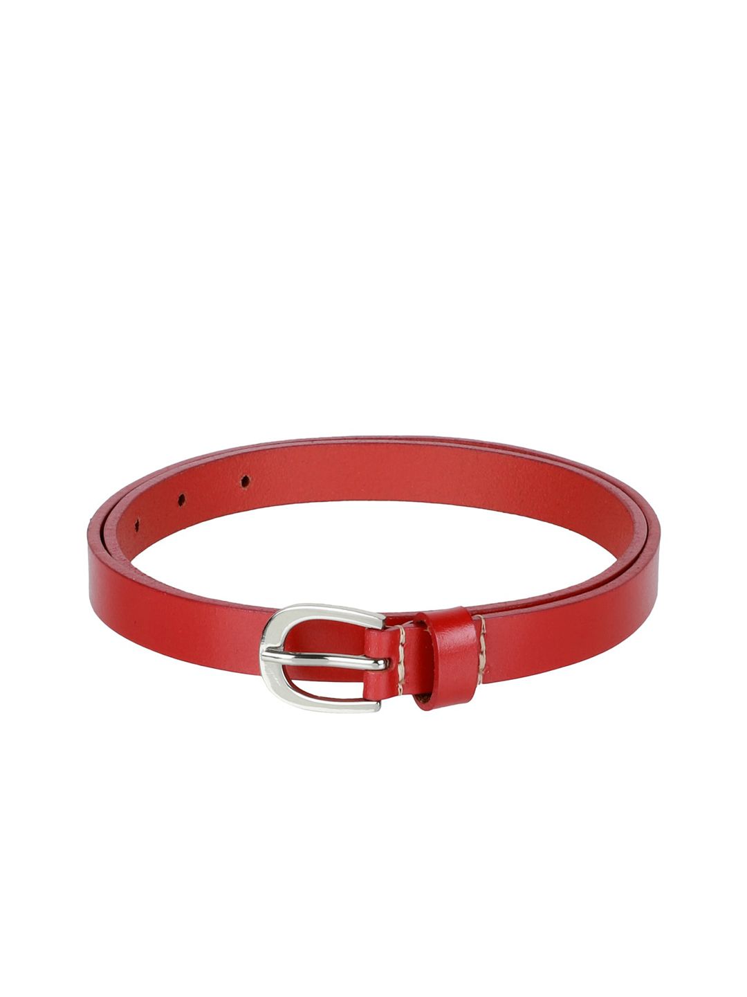 Aditi Wasan Women Red Genuine Leather Solid Belt Price in India