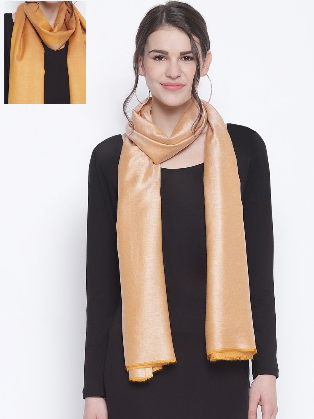 Tossido Women Yellow Solid Stole Price in India
