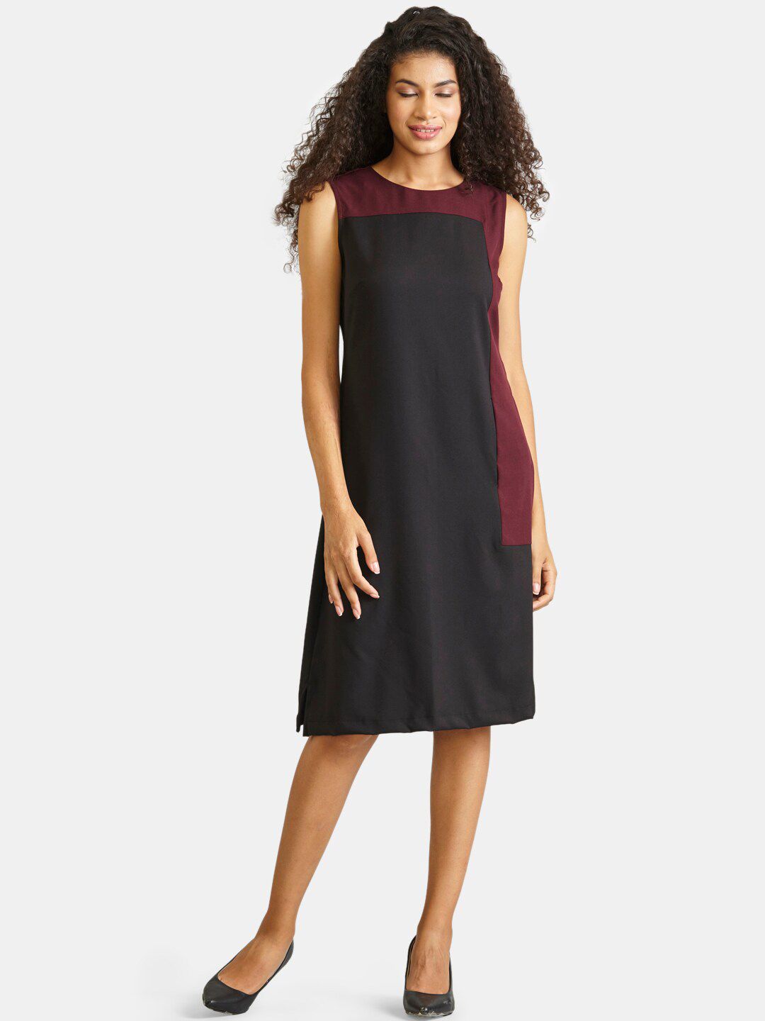 FableStreet Women Black Solid A-Line Dress