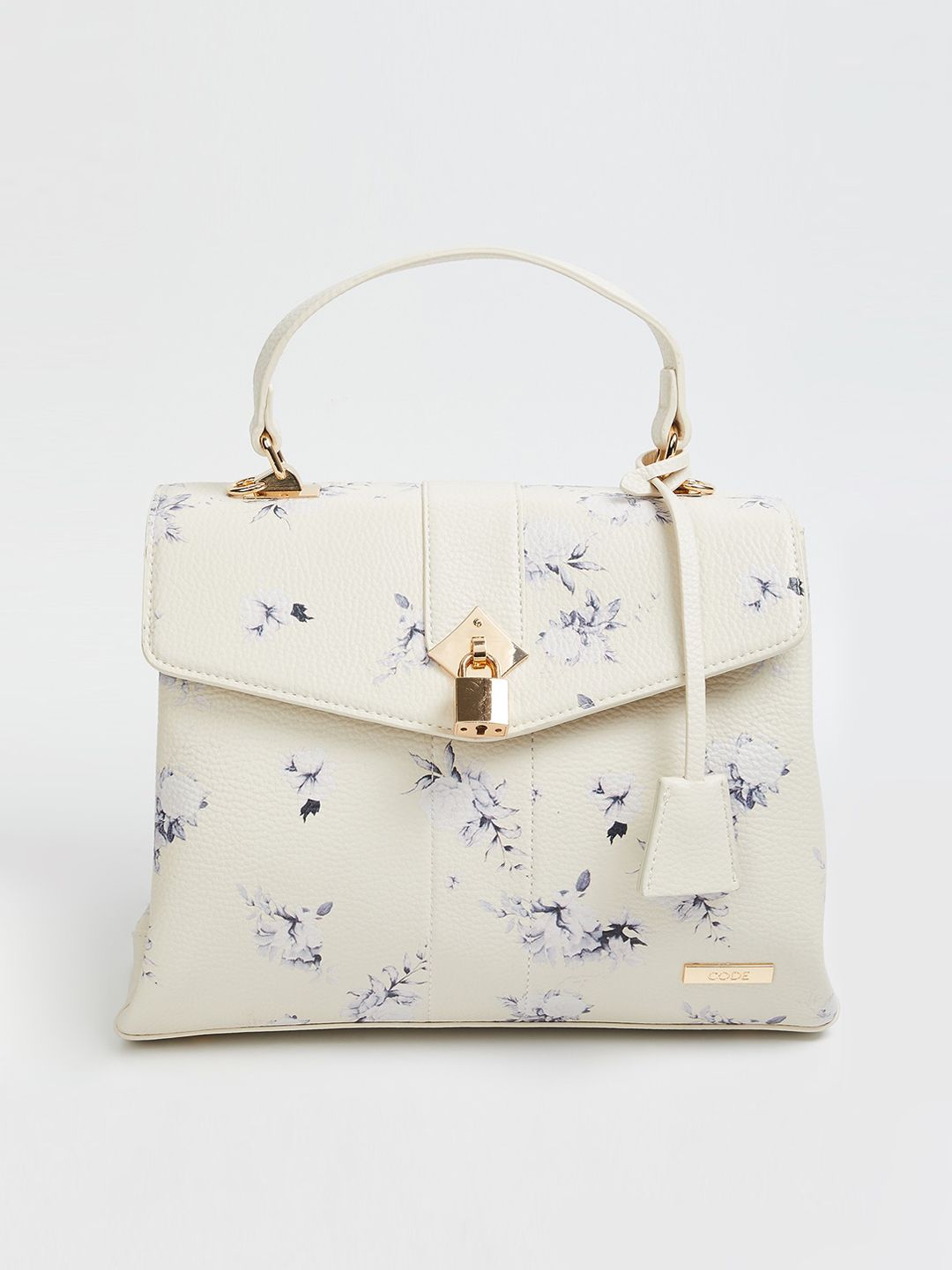 CODE by Lifestyle White Printed Satchel Price in India