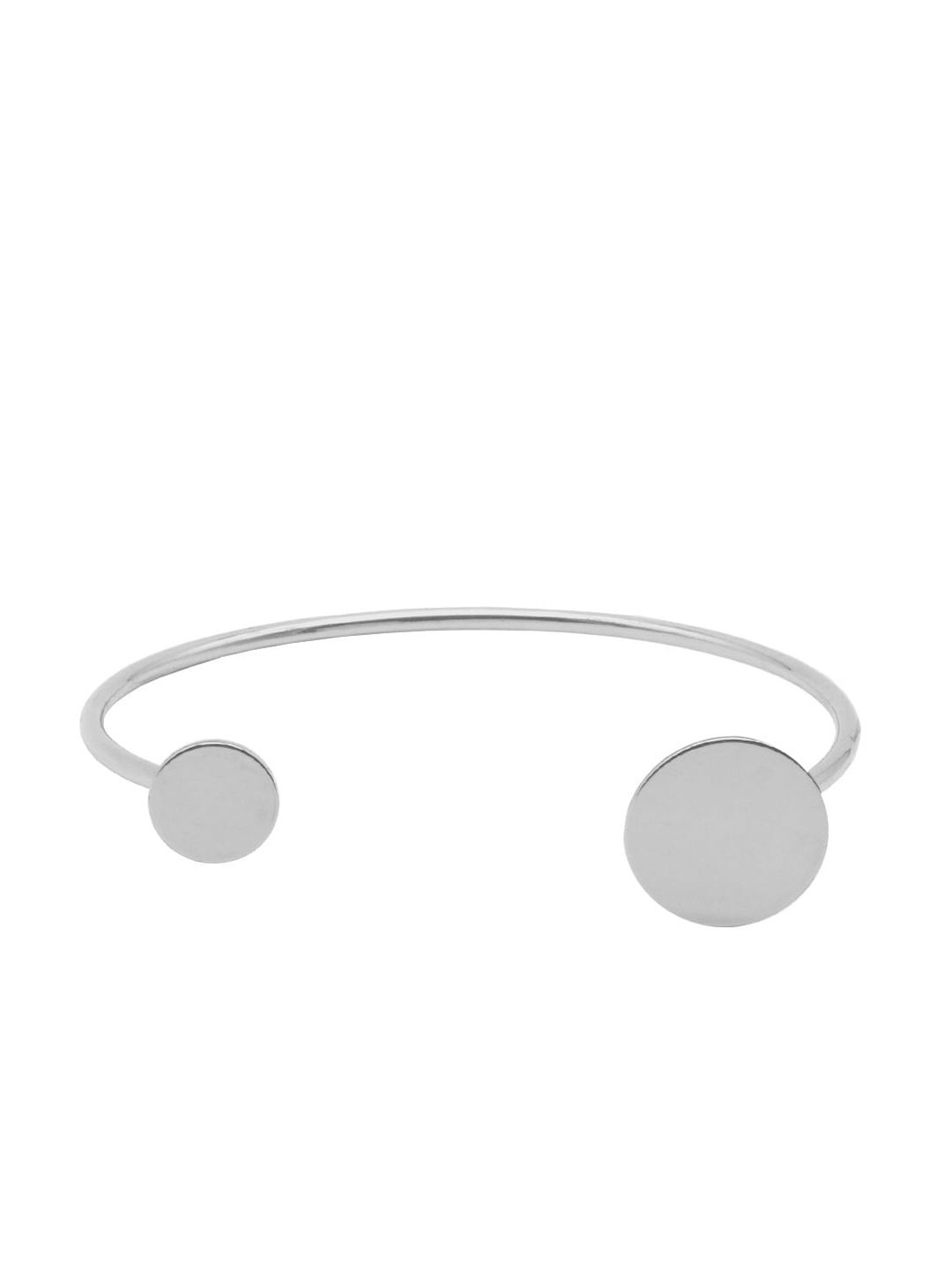 JOKER & WITCH Silver-Plated Minimal Dot Cuff Bracelet Price in India