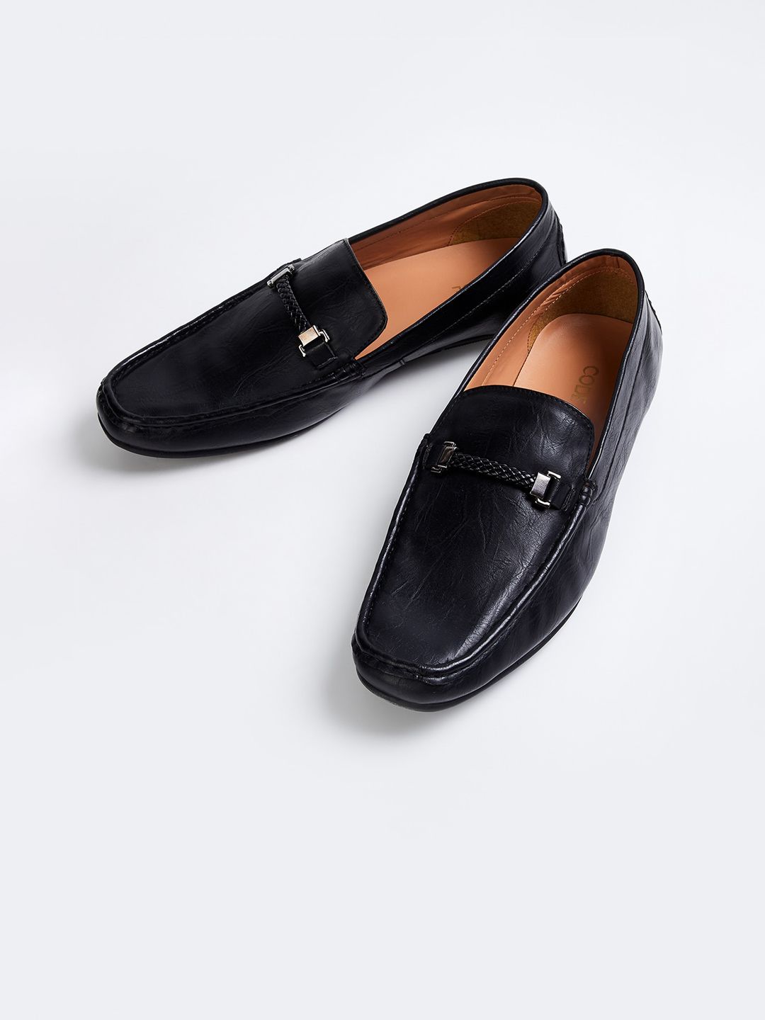 CODE by Lifestyle Men Black Solid Formal Loafers