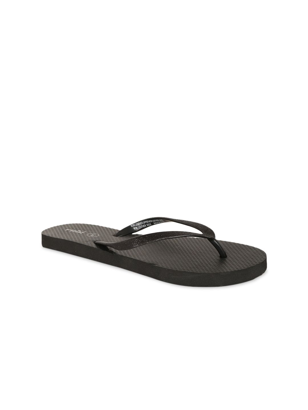 rubi Women Black Solid Thong Flip-Flops Price in India