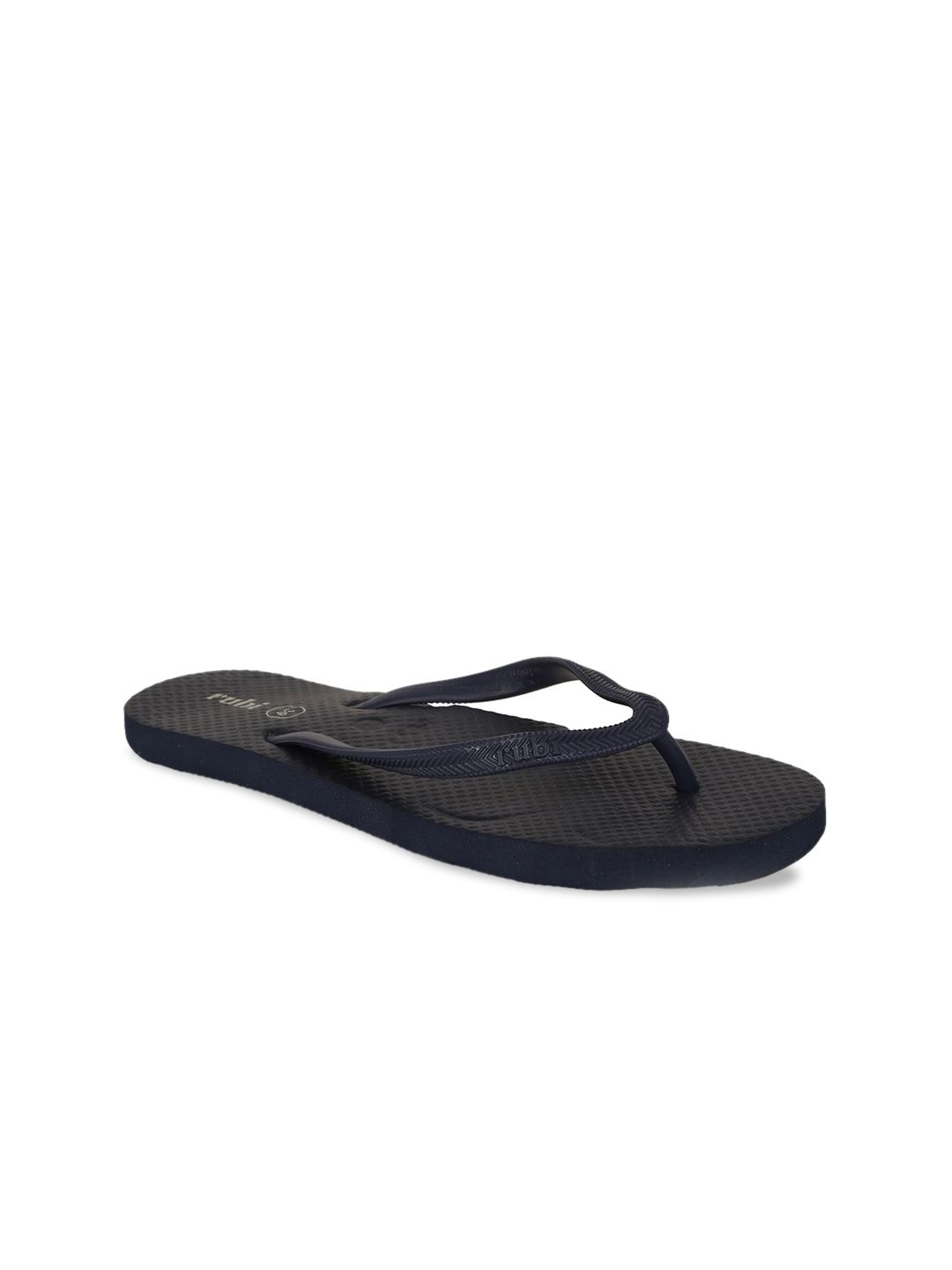 rubi Women Navy Blue Solid Thong Flip-Flops Price in India