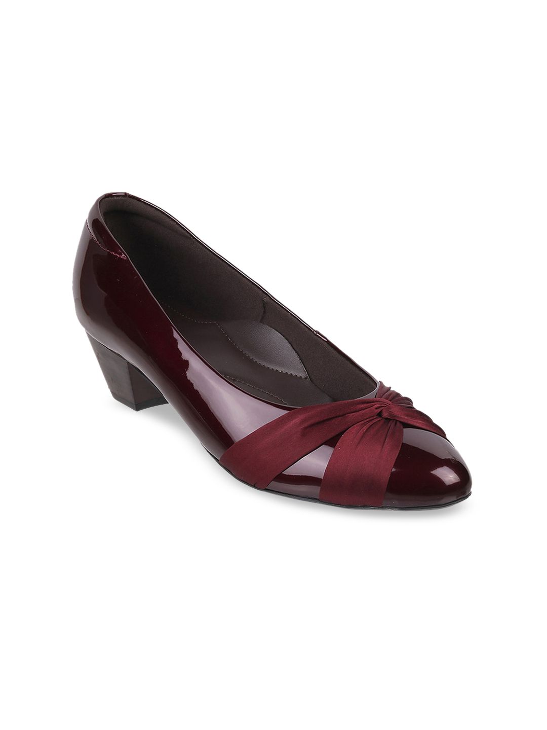 Metro Women Maroon Solid Pumps Price in India