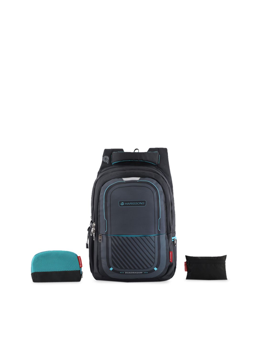 Harissons Unisex Black Striped with Reflective Strip Backpack Price in India