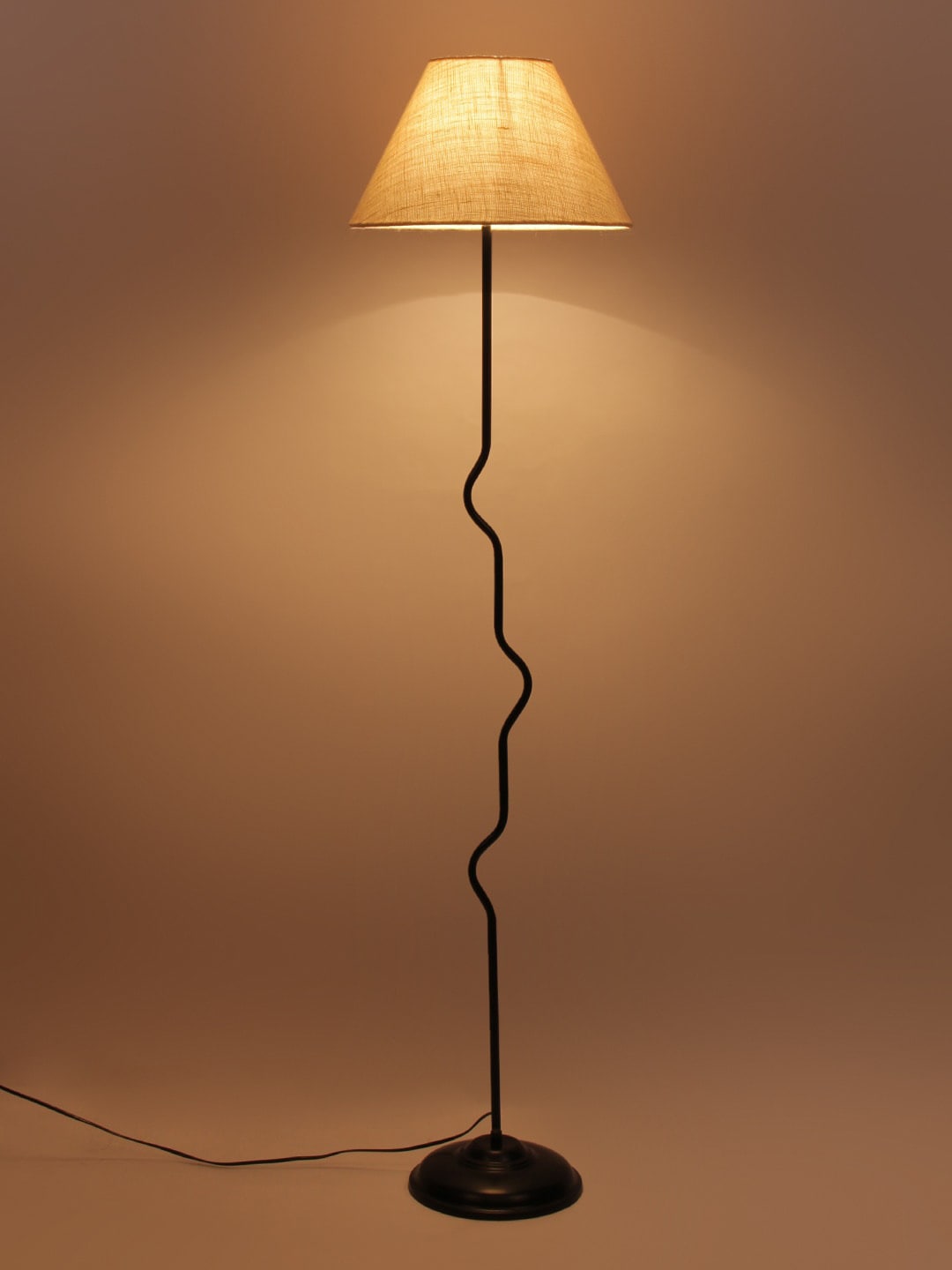 Devansh White Solid Traditional Floor Lamp with Shade Price in India